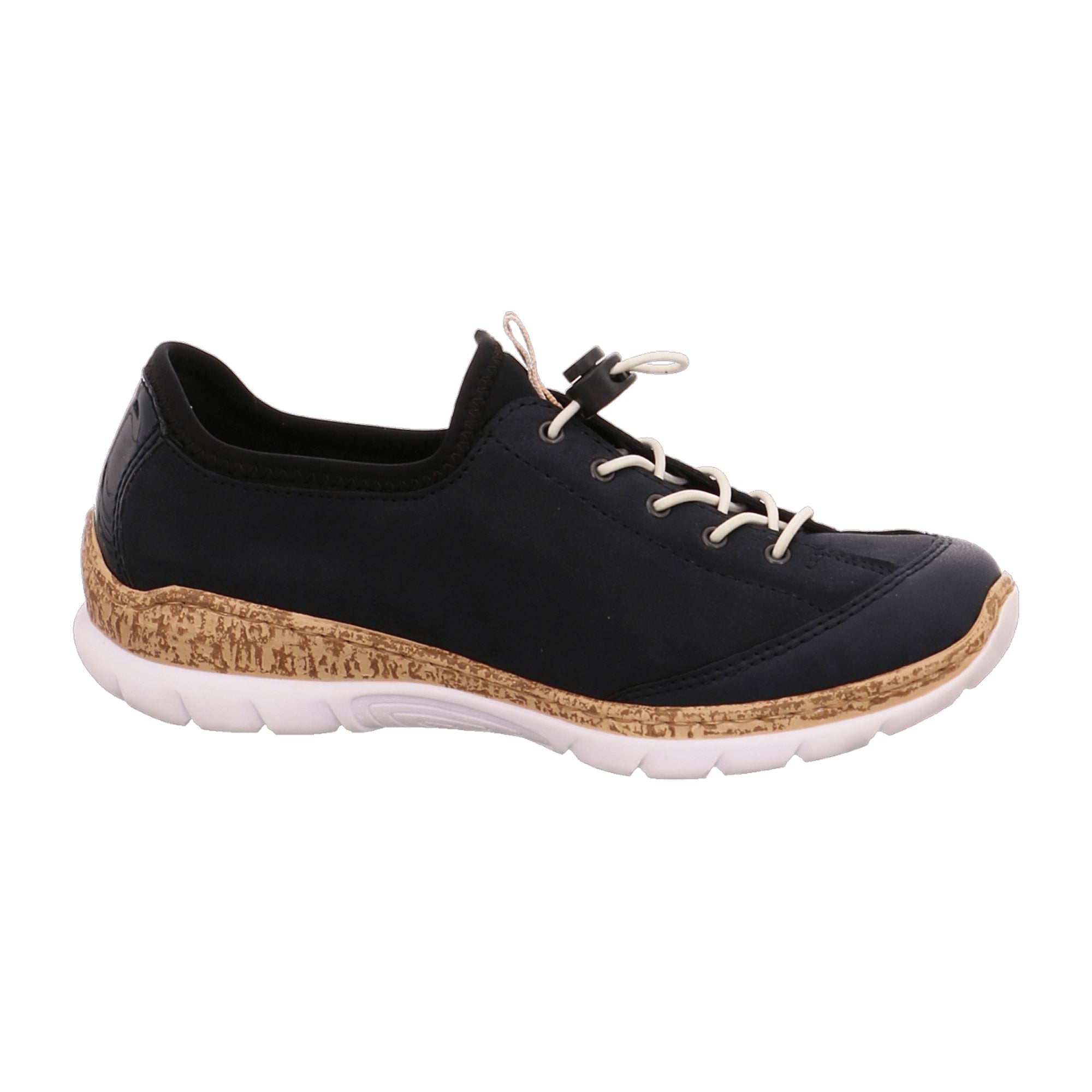 Rieker Women's Casual Blue Slip-On Shoes N4263-14 Comfortable Lace-Up Sneakers