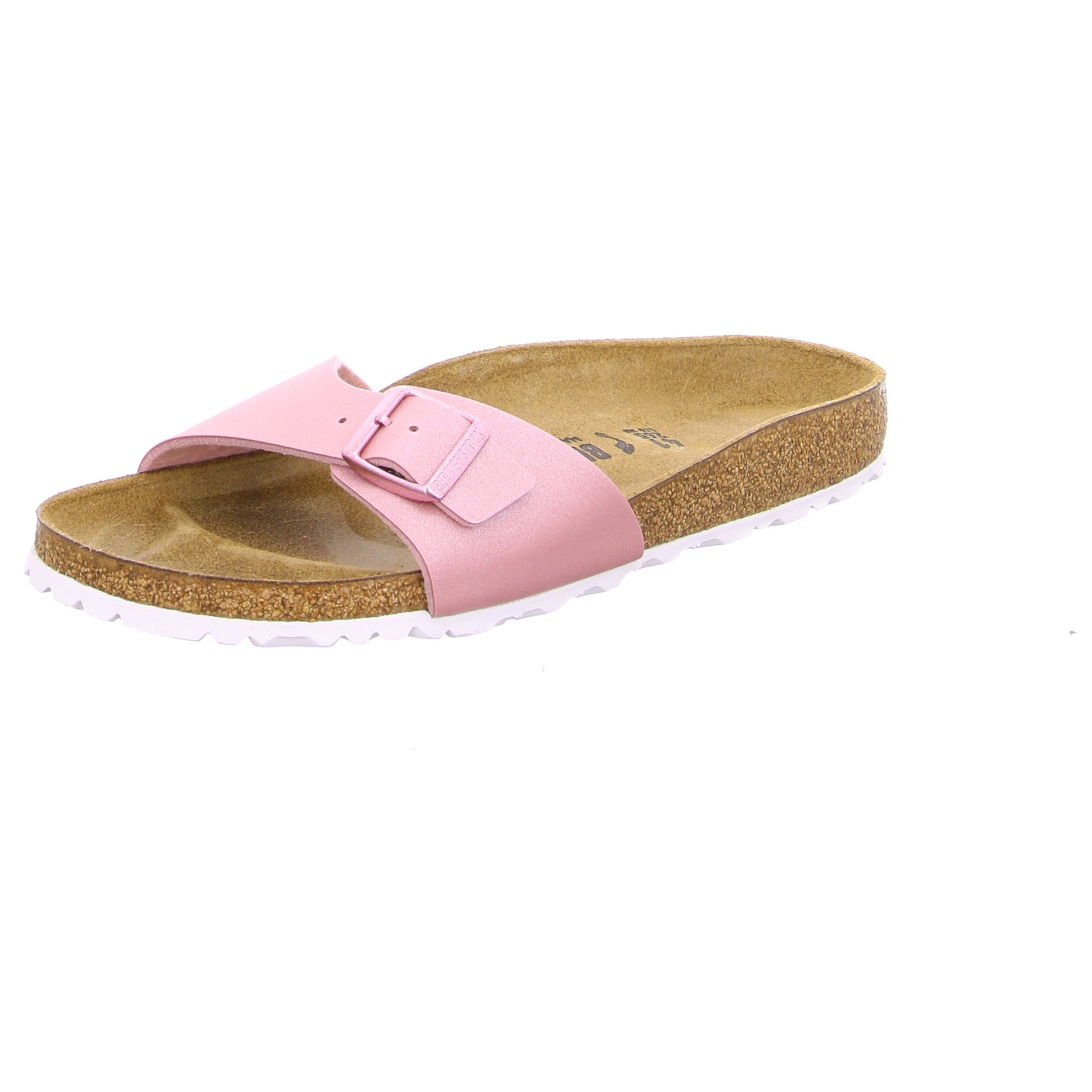 Birkenstock Madrid Icy Old Rose Metallic Slides Sandals Slippers Pink narrow - Bartel-Shop