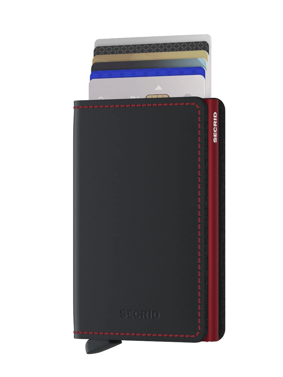 Secrid Slimwallet Vintage RFID Wallet - Black Red Leather