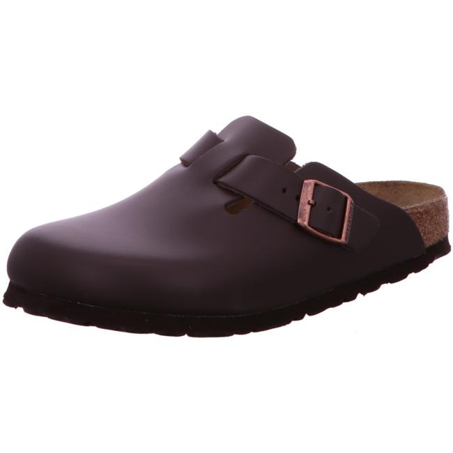 Birkenstock Boston Clogs Mules Slippers Sandals Slides Leather darkbrown narrow - Bartel-Shop