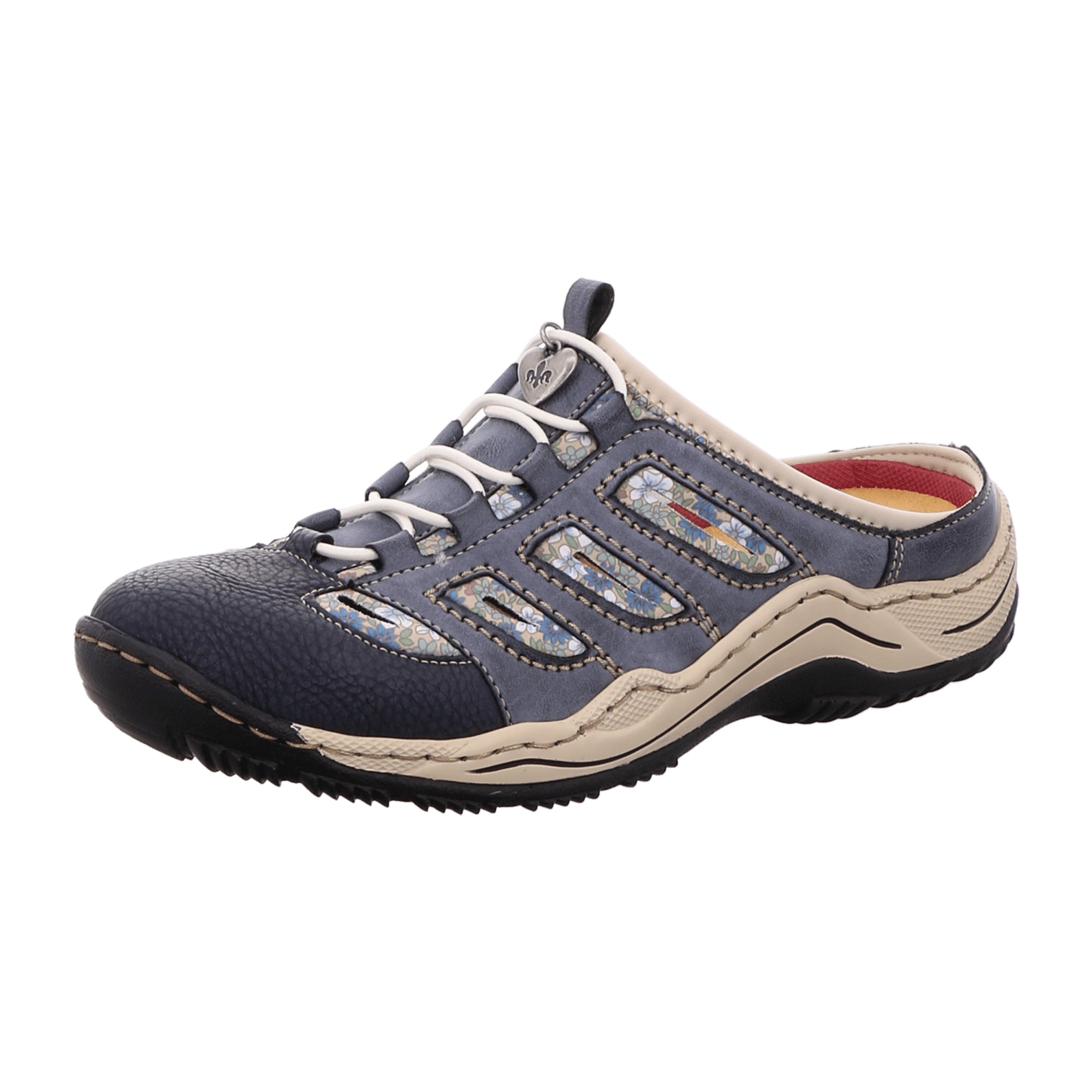 Rieker Women's Blue Slip-On Clogs Comfortable Synthetic Casual Footwear