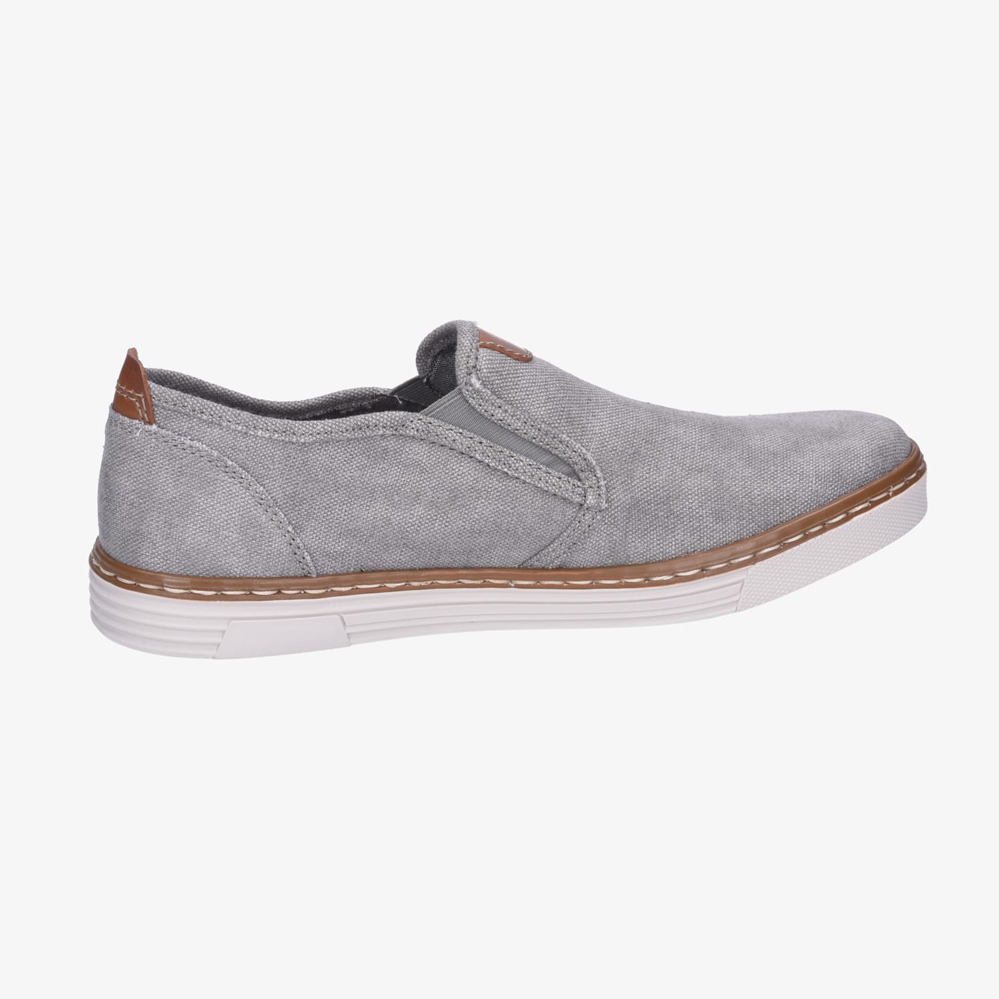 Rieker B4961 Men's Gray Slip-On Shoes Textile Upper Synthetic Lining