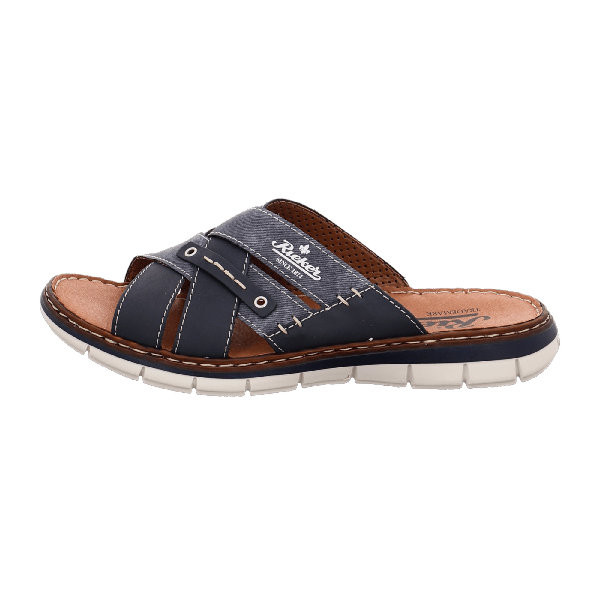 Rieker Blue Slip-On Sandals Lightweight Shock-Absorbing Sole Comfortable Fit