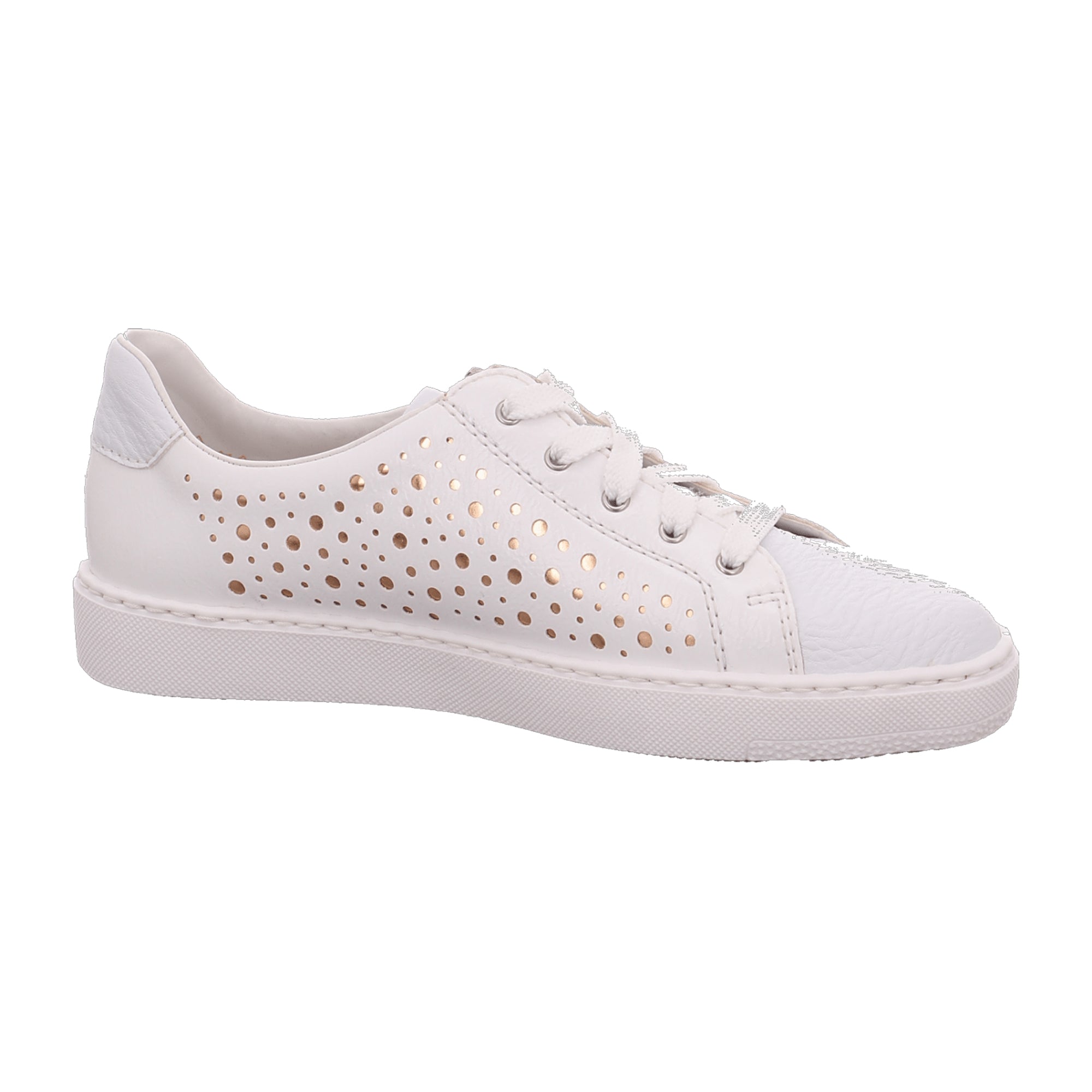Rieker White Women's Casual Shoes with Laces and Round Toe