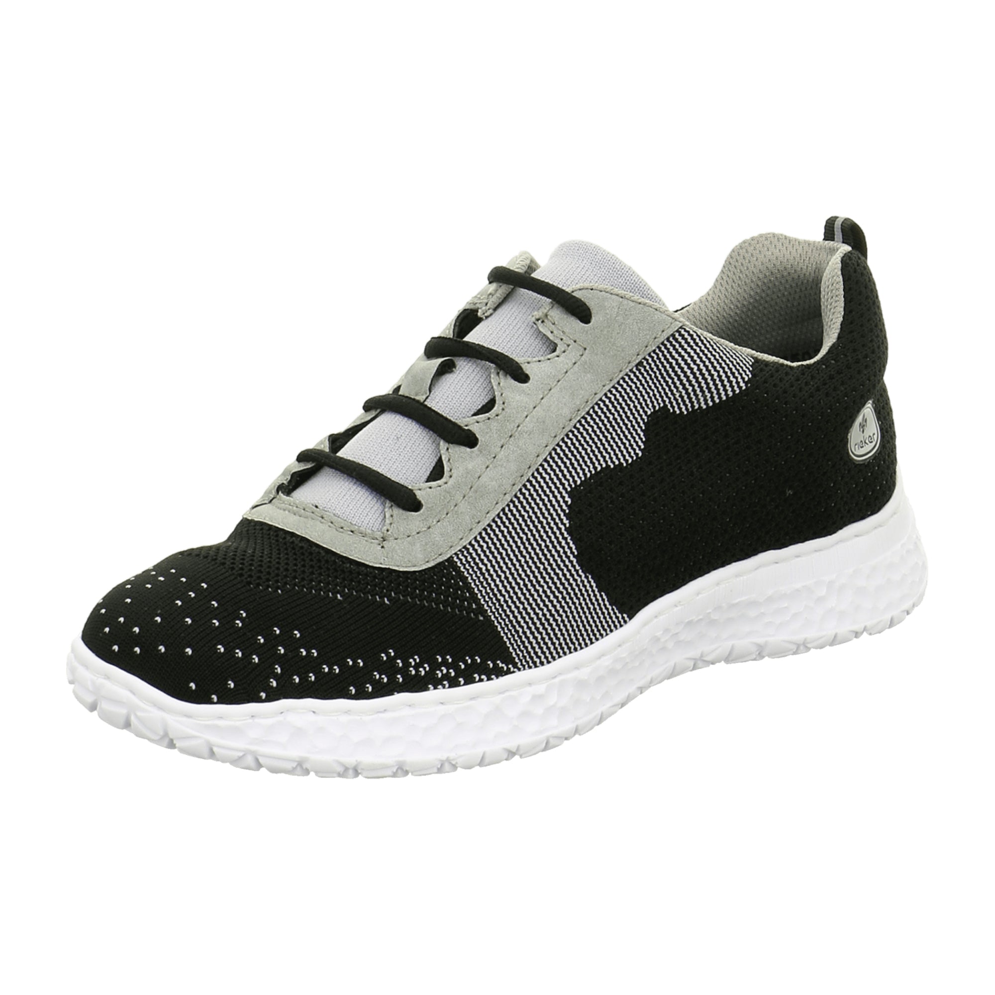 Rieker Women's Black Comfortable Lace-Up Sneakers with Memory Foam Insole