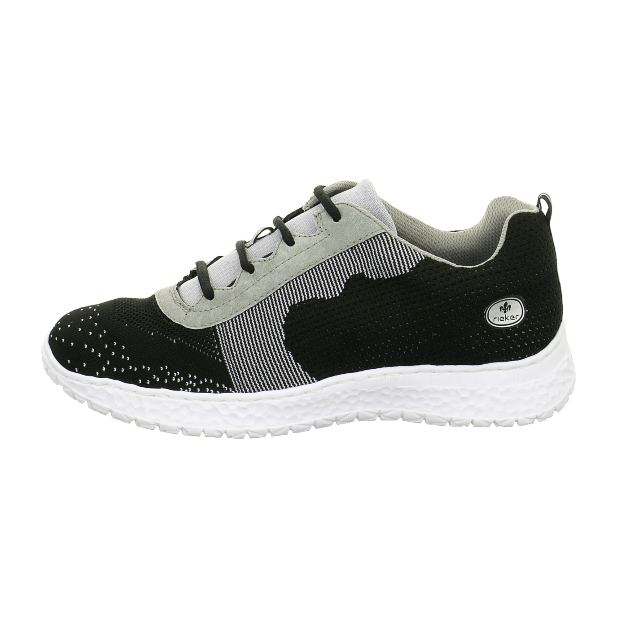 Rieker Women's Black Comfortable Lace-Up Sneakers with Memory Foam Insole