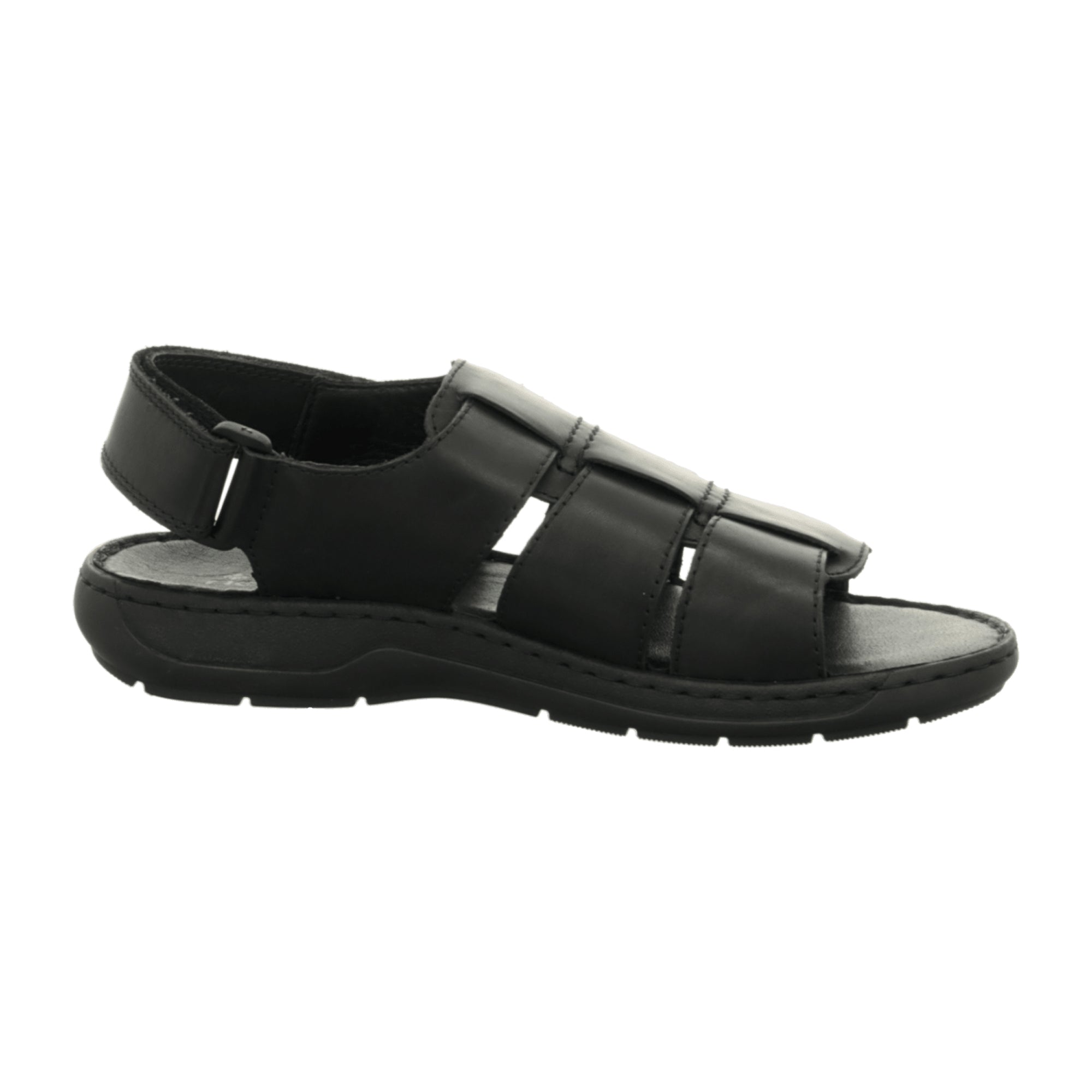 Rieker NV Men's Black Leather Shoes with Velcro Closure