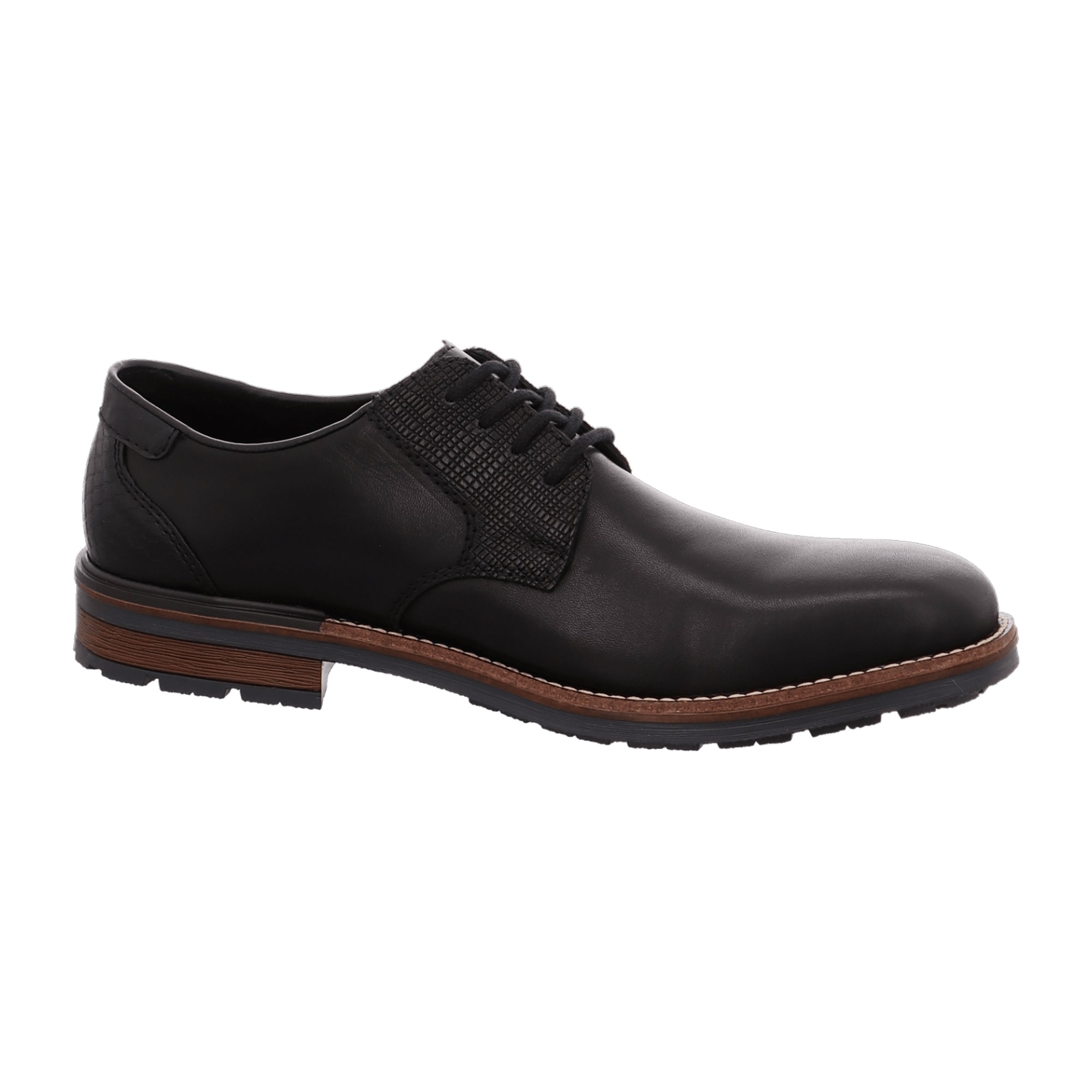 Rieker B1321 Black Men's Lace-Up Shoes Leather Comfort Flexible Sole