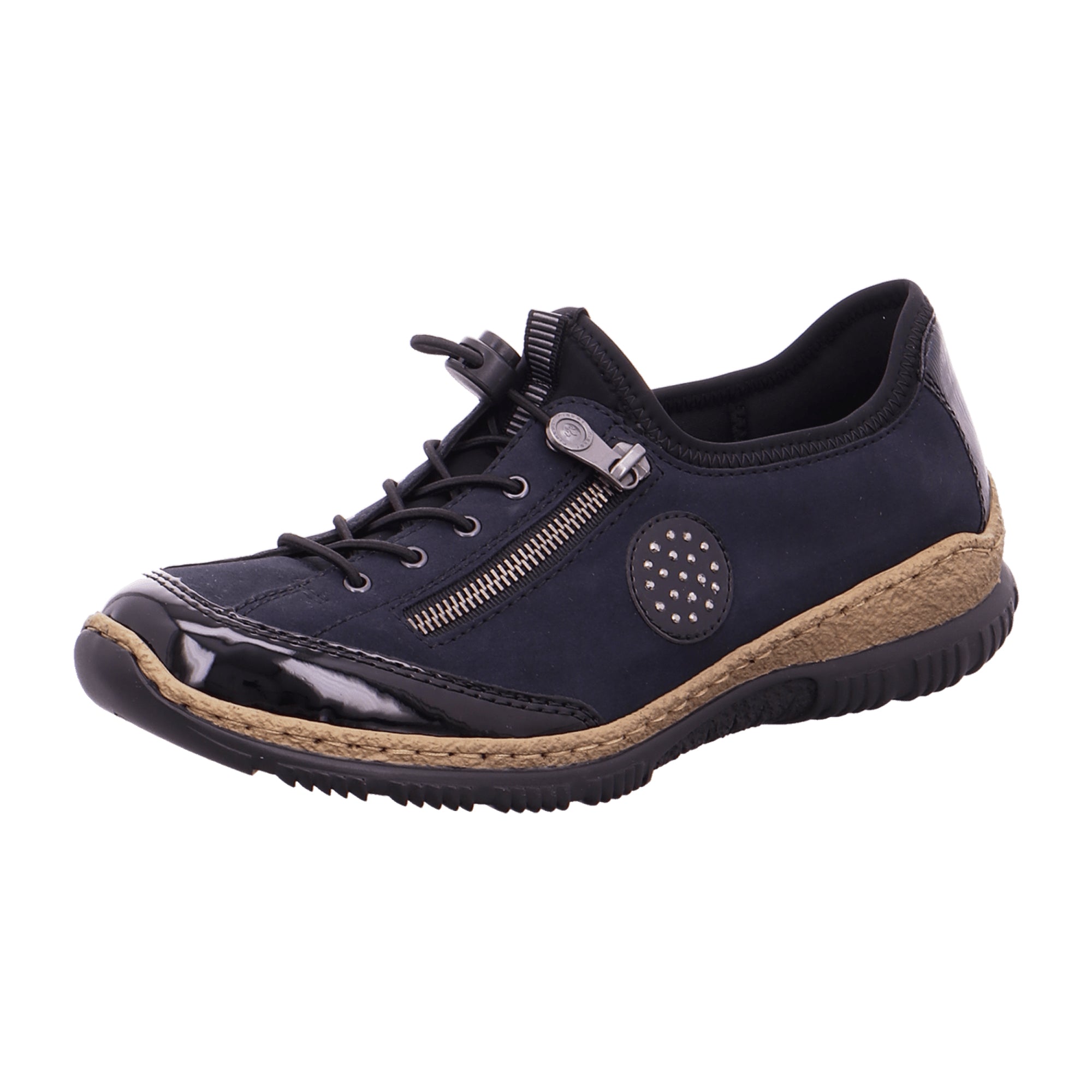 Rieker Women's Casual Blue Slip-On Shoes with Soft Memosoft Footbed