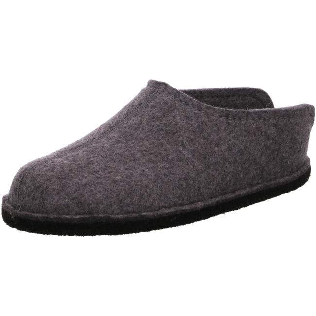 Haflinger Slippers gray female Sandals Clogs Flair Smiley Wool Wool - Bartel-Shop