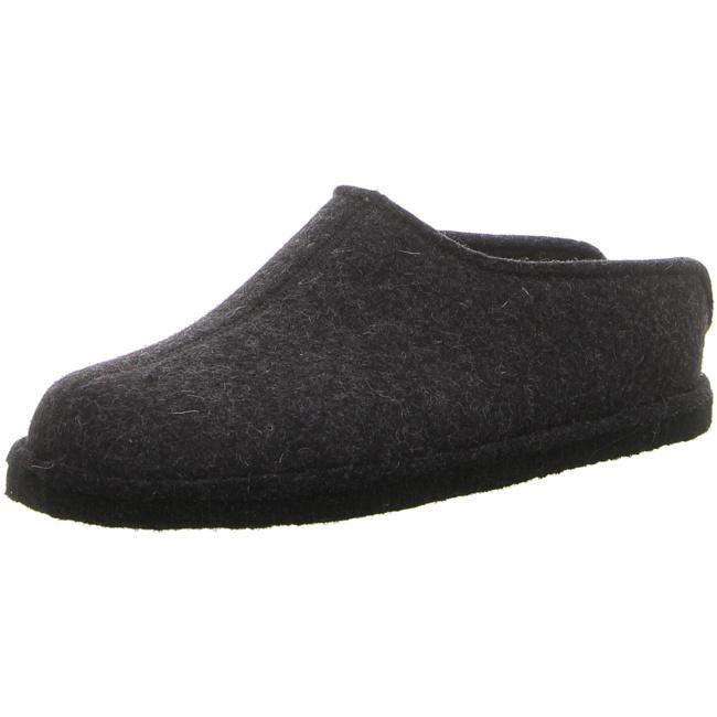 Haflinger Slippers gray male Sandals Clogs Wool felt Flair Smily - Bartel-Shop