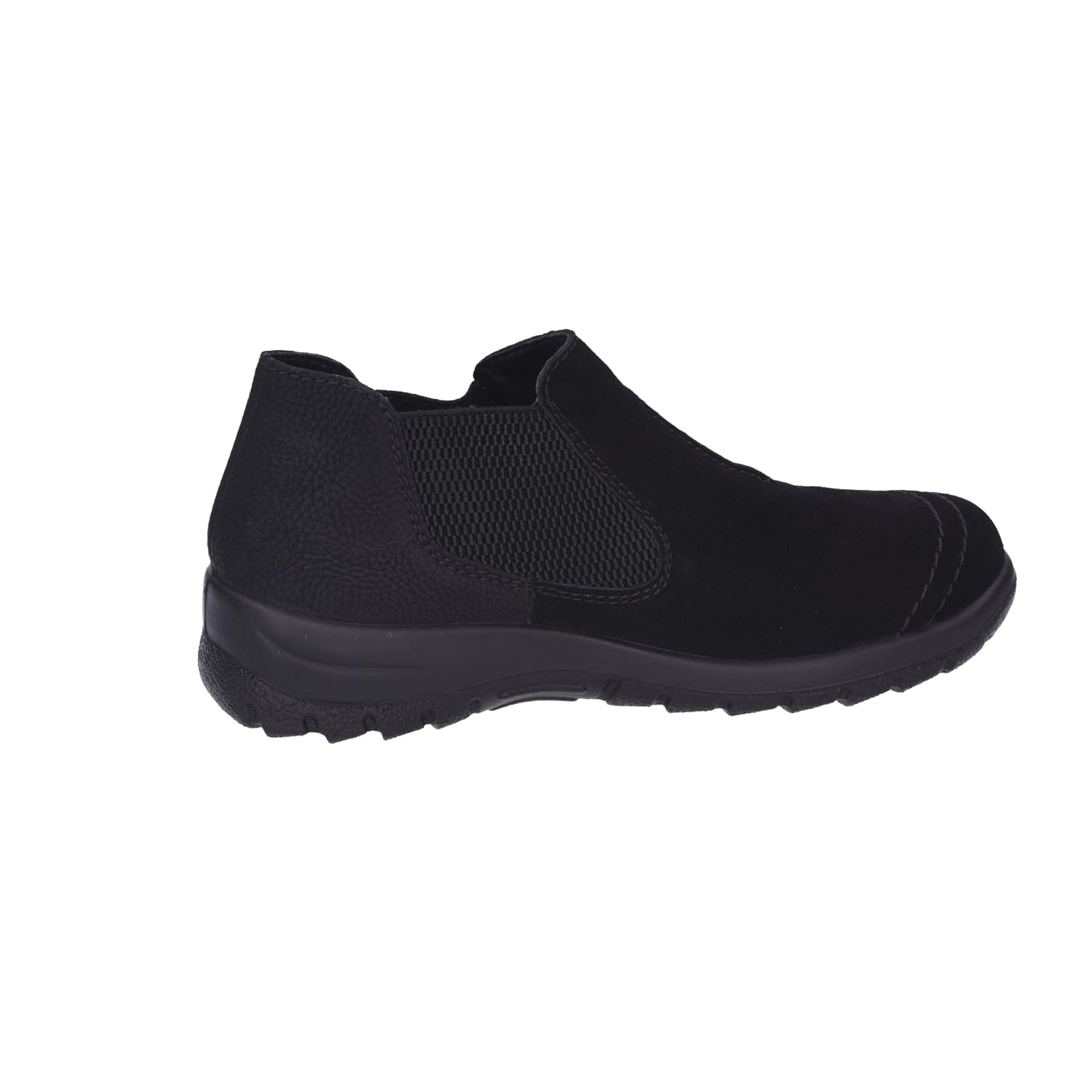 Rieker Comfortable Women's Black Ankle Boots Synthetic Leather Flat Heel