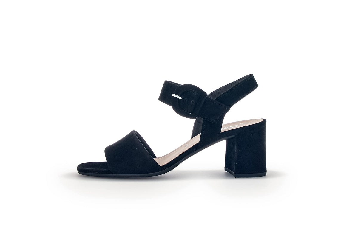Gabor Women Sandals Black Textile Leather Size 6.5 UK