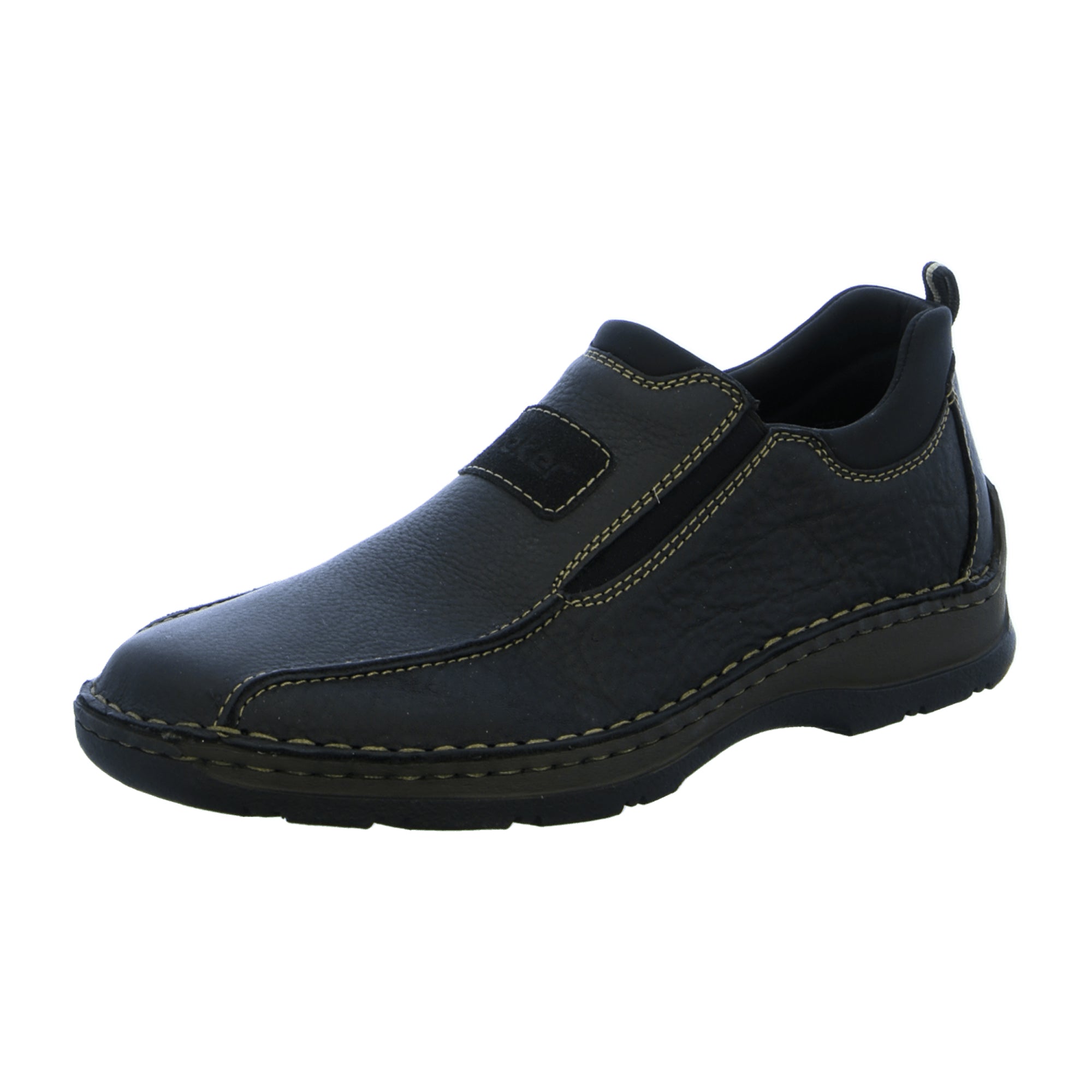 Rieker 0536300 Black Mens Casual Leather Slip-On Shoes