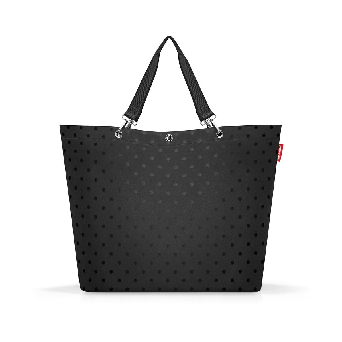 reisenthel Shopper XL Glossy Dots Black - Spacious Water-Repellent Polyester Tote Bag
