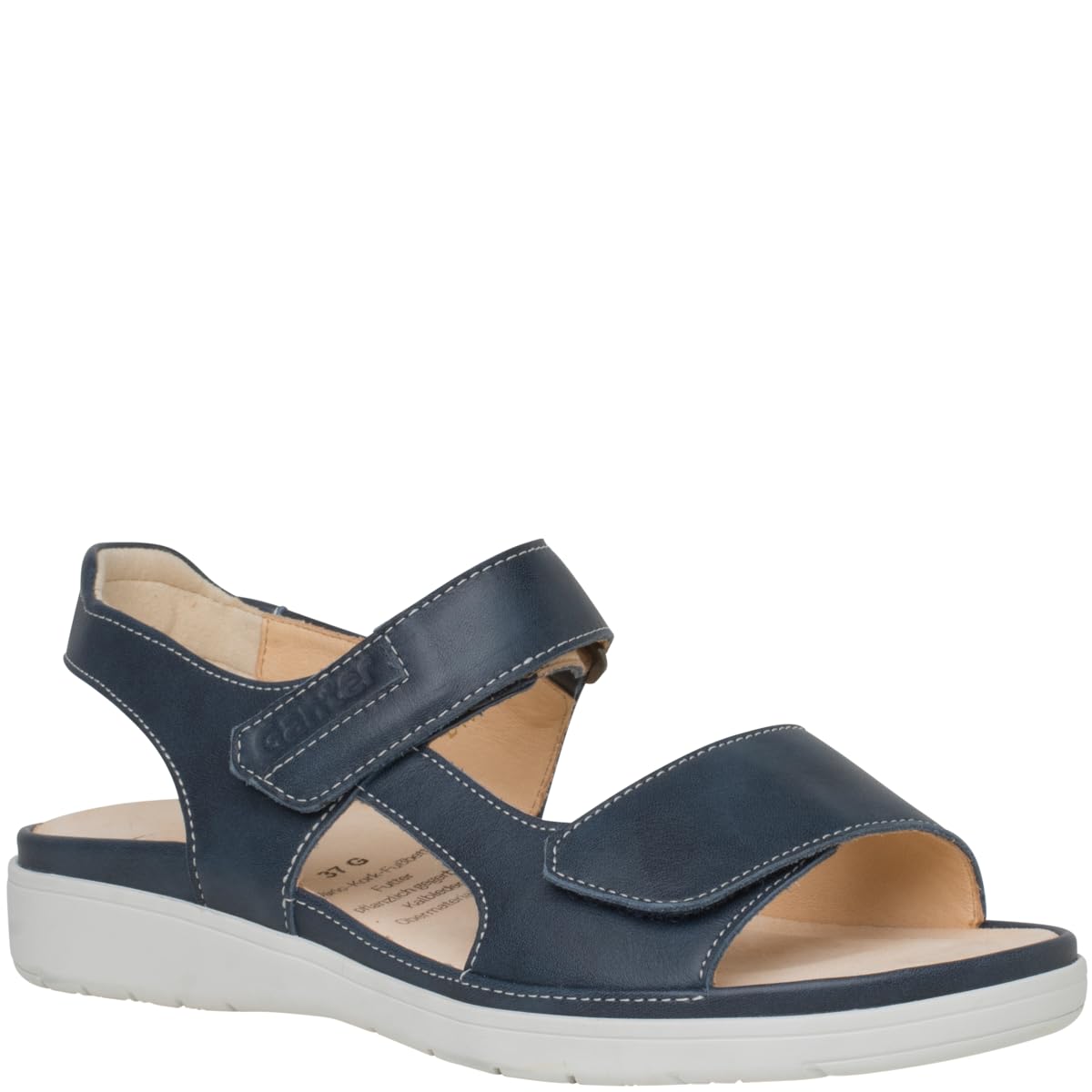 Ganter Women Sandals Darkblue Leather Cork Size