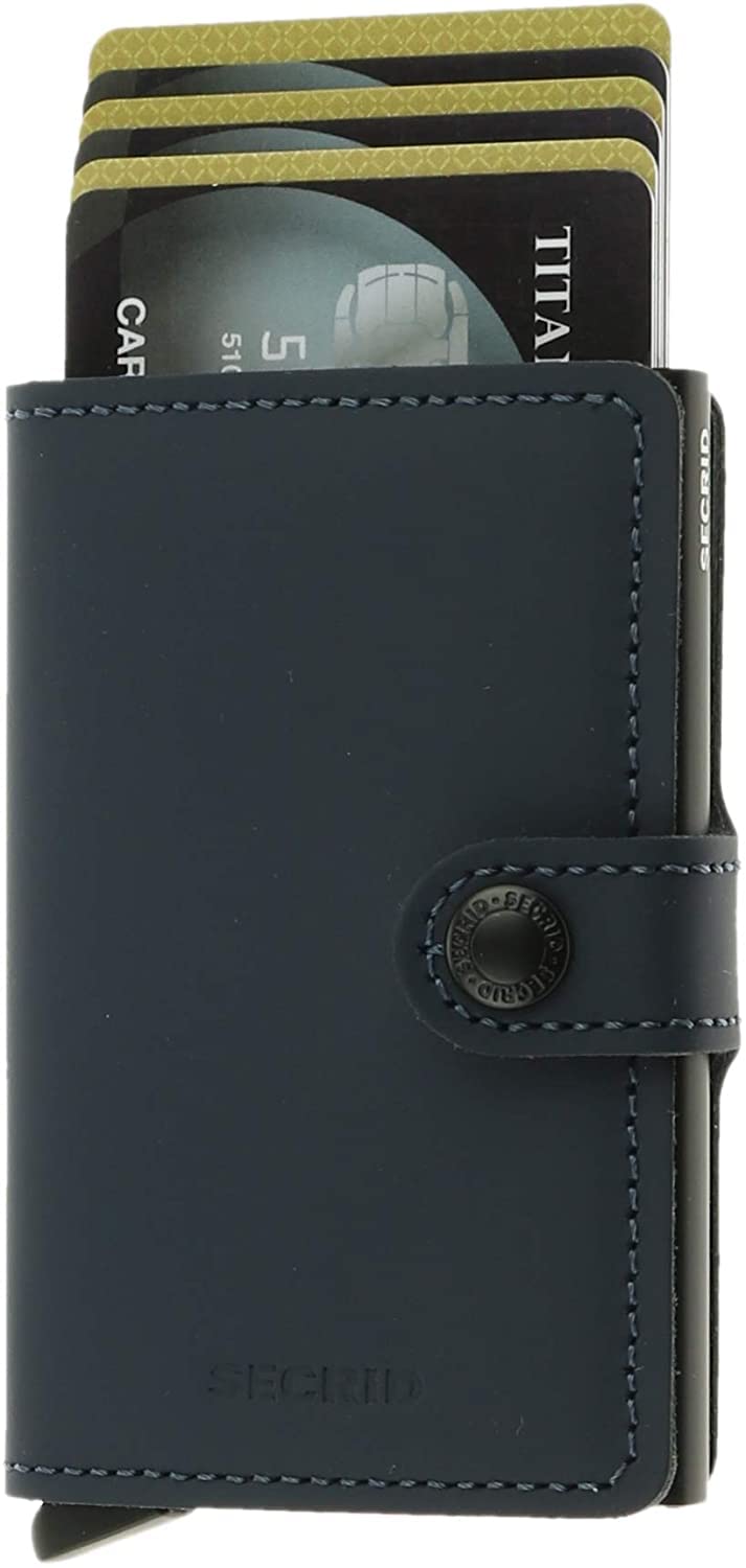 Secrid Miniwallet Matte Night Blue Leather RFID Wallet for Men & Women