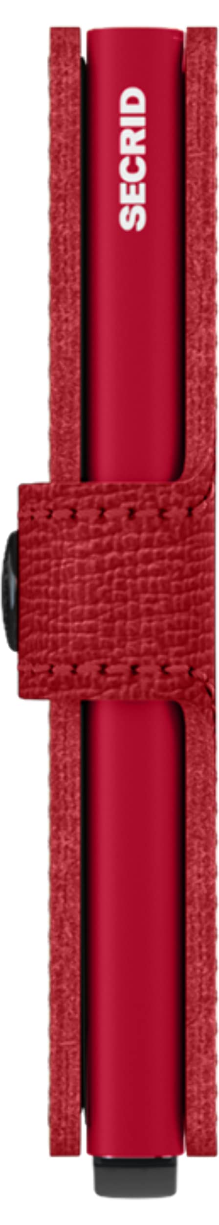 Secrid Miniwallet Wallet Red Leather - Compact Card Holder with Aluminum