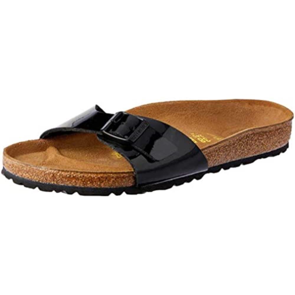 Birkenstock Madrid slim mules black Birko-Flor, lacquer - Bartel-Shop