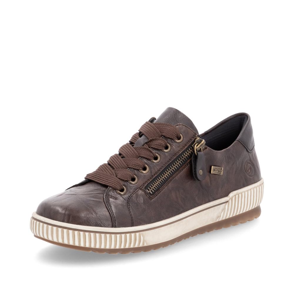Remonte Women Low-Top Sneakers Leather Brown Size 38 EU RemonteTEX