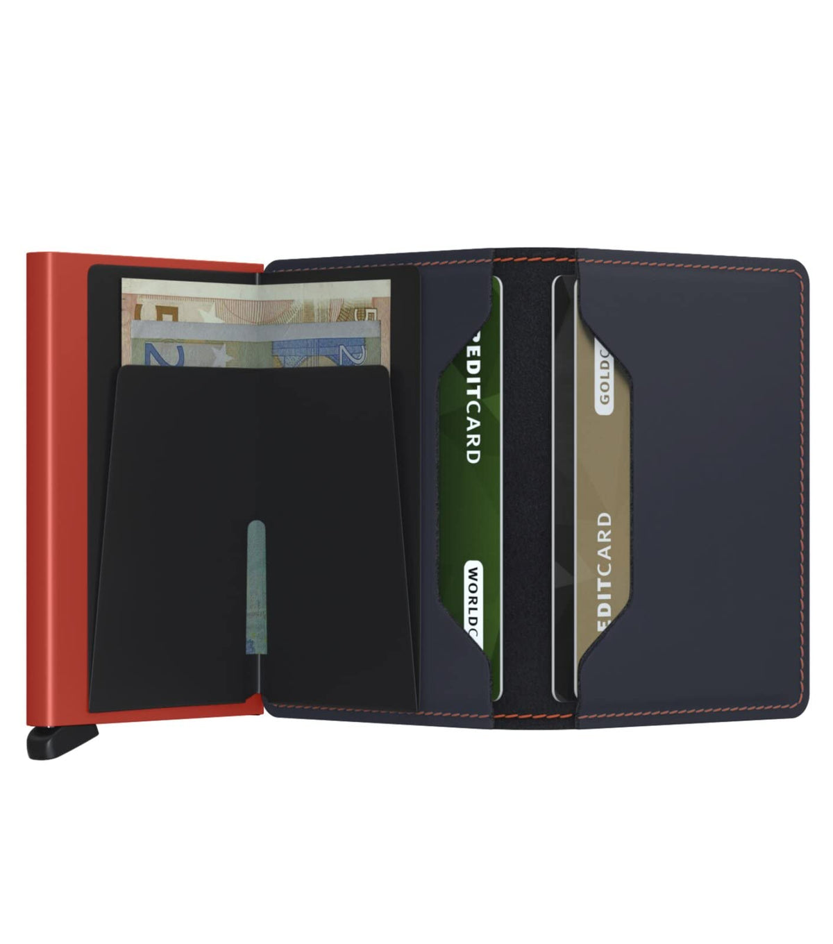 Secrid Slimwallet Nightblue & Orange RFID Wallet - Slim Card Holder