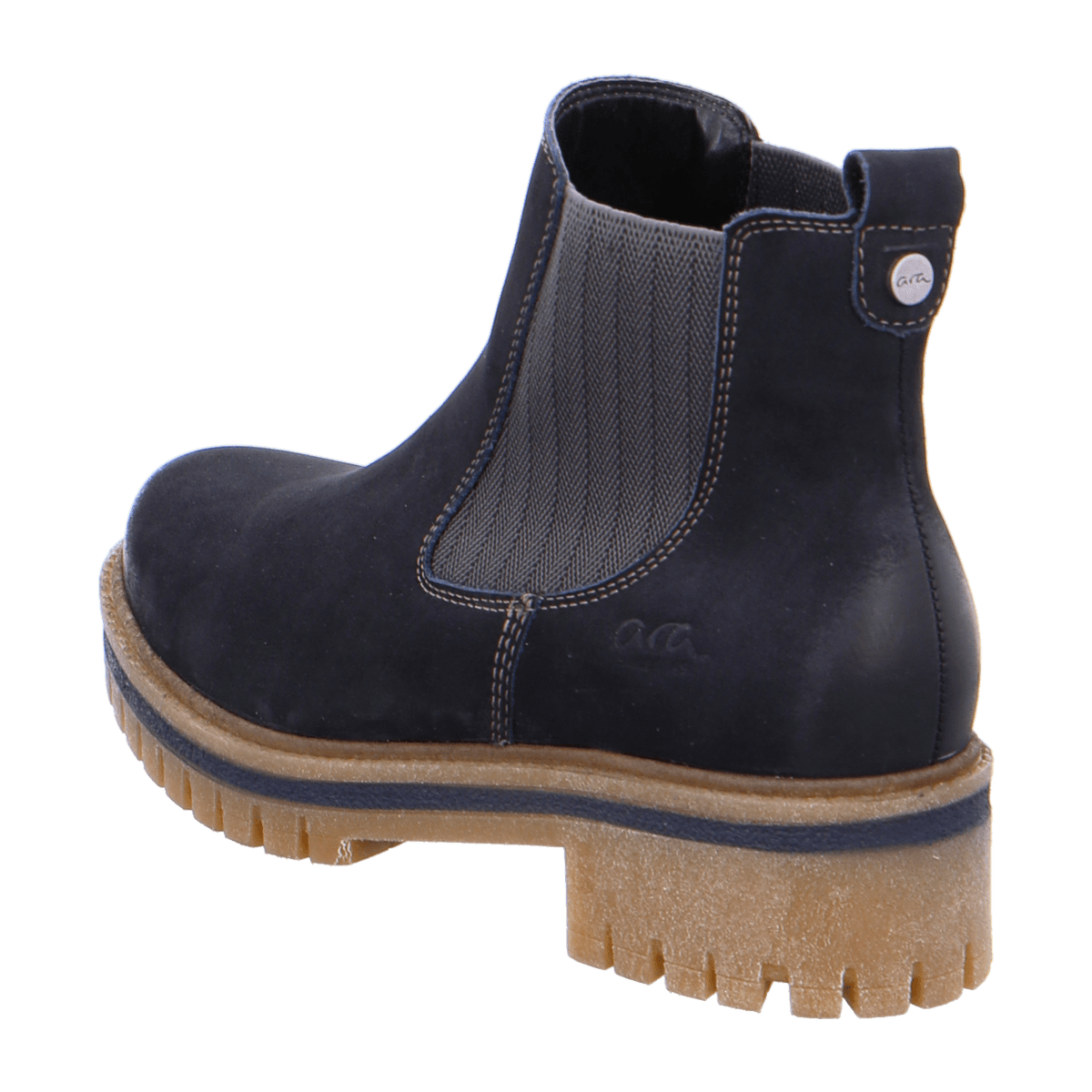 ARA JACKSON Women's Leather Chelsea Boots Blue Nubuck Slip-On - Bartel-Shop