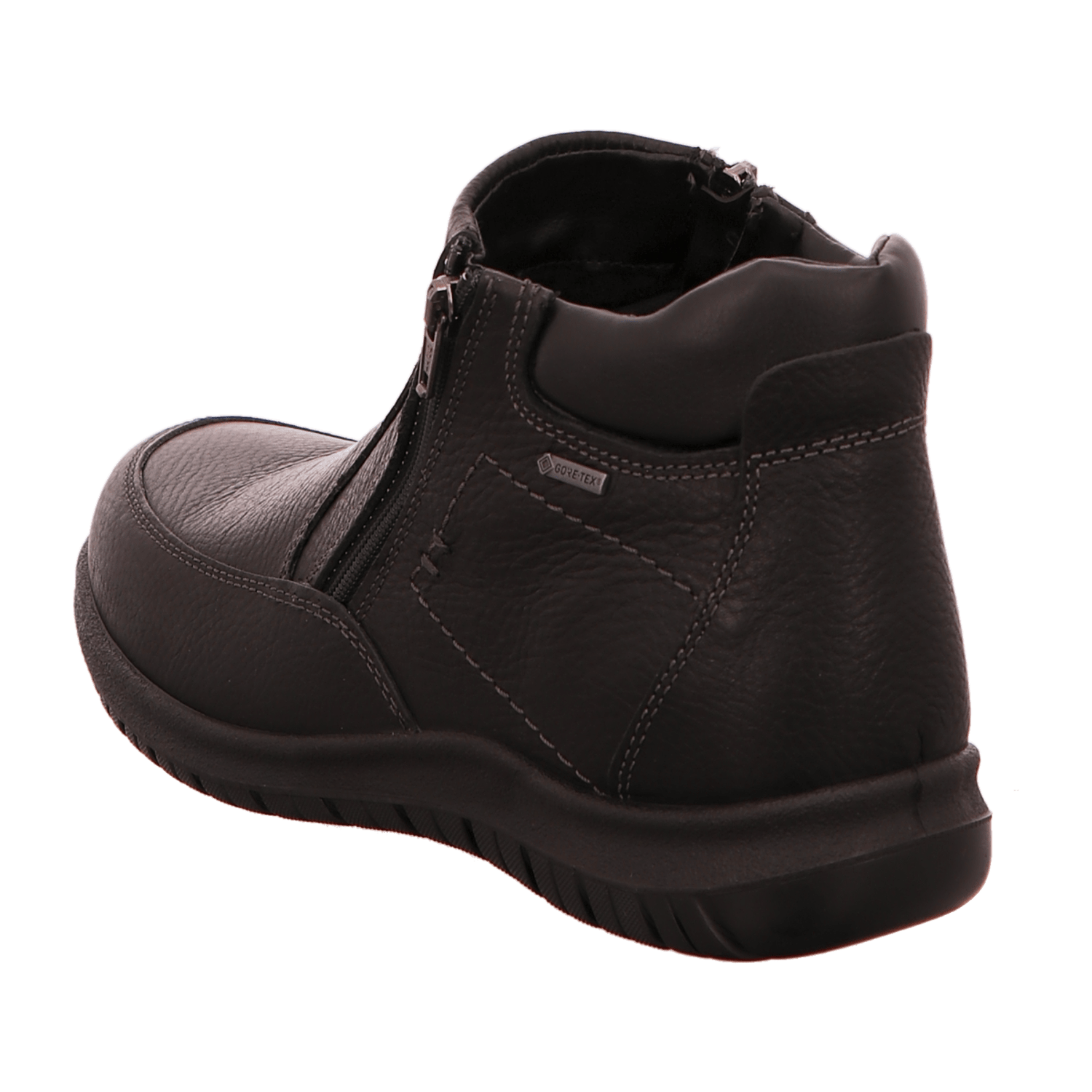 ARA 61 Men's Slip-On Boots in Smooth Leather, Black with Zipper and Gore-Tex Lining