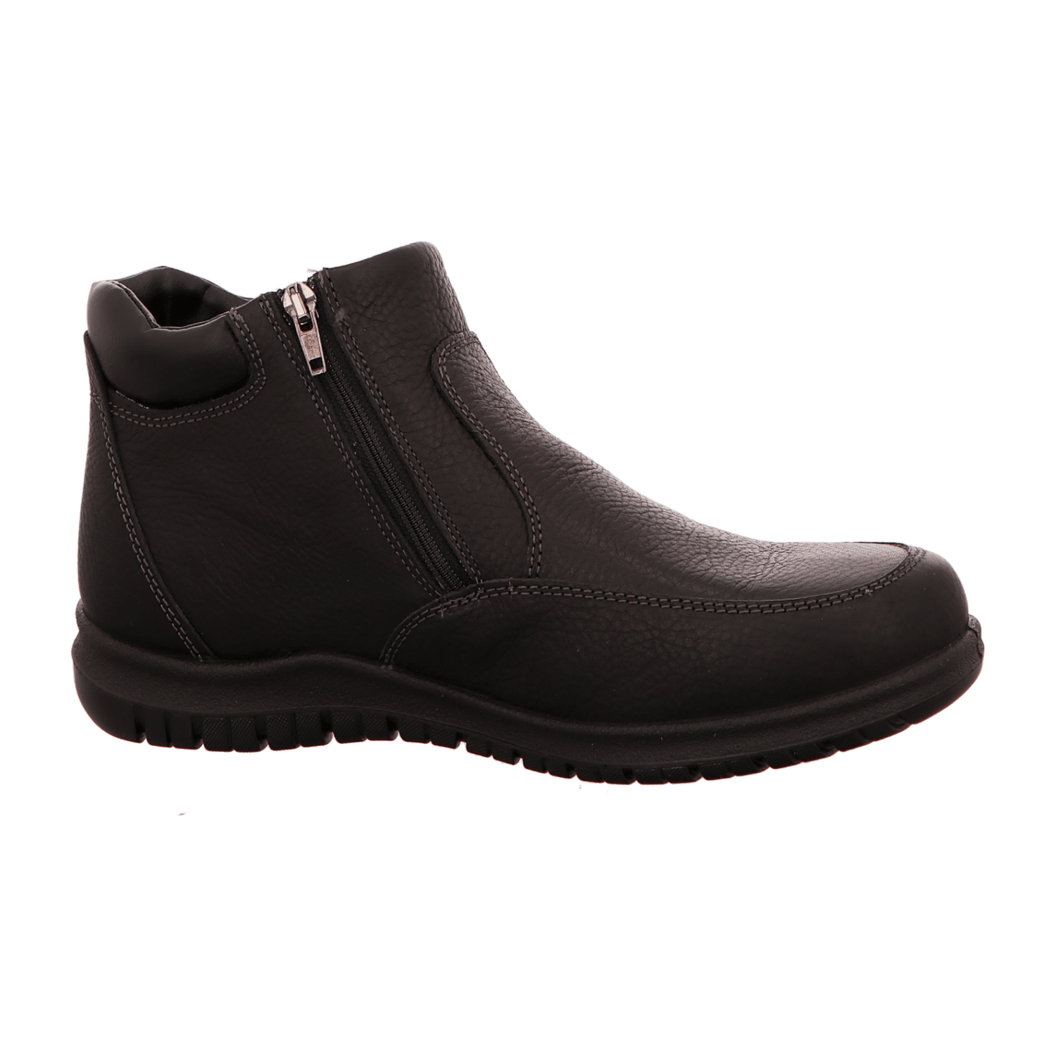 ARA 61 Men's Slip-On Boots in Smooth Leather, Black with Zipper and Gore-Tex Lining