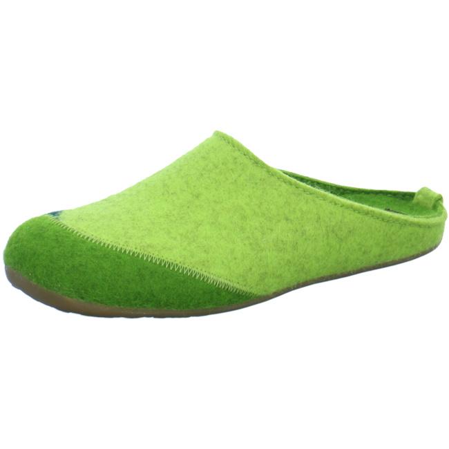 Haflinger Slippers green female Sandals Clogs Textile - Bartel-Shop