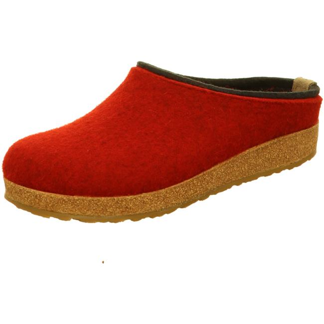 Haflinger Slippers red female Sandals Clogs Felt - Bartel-Shop