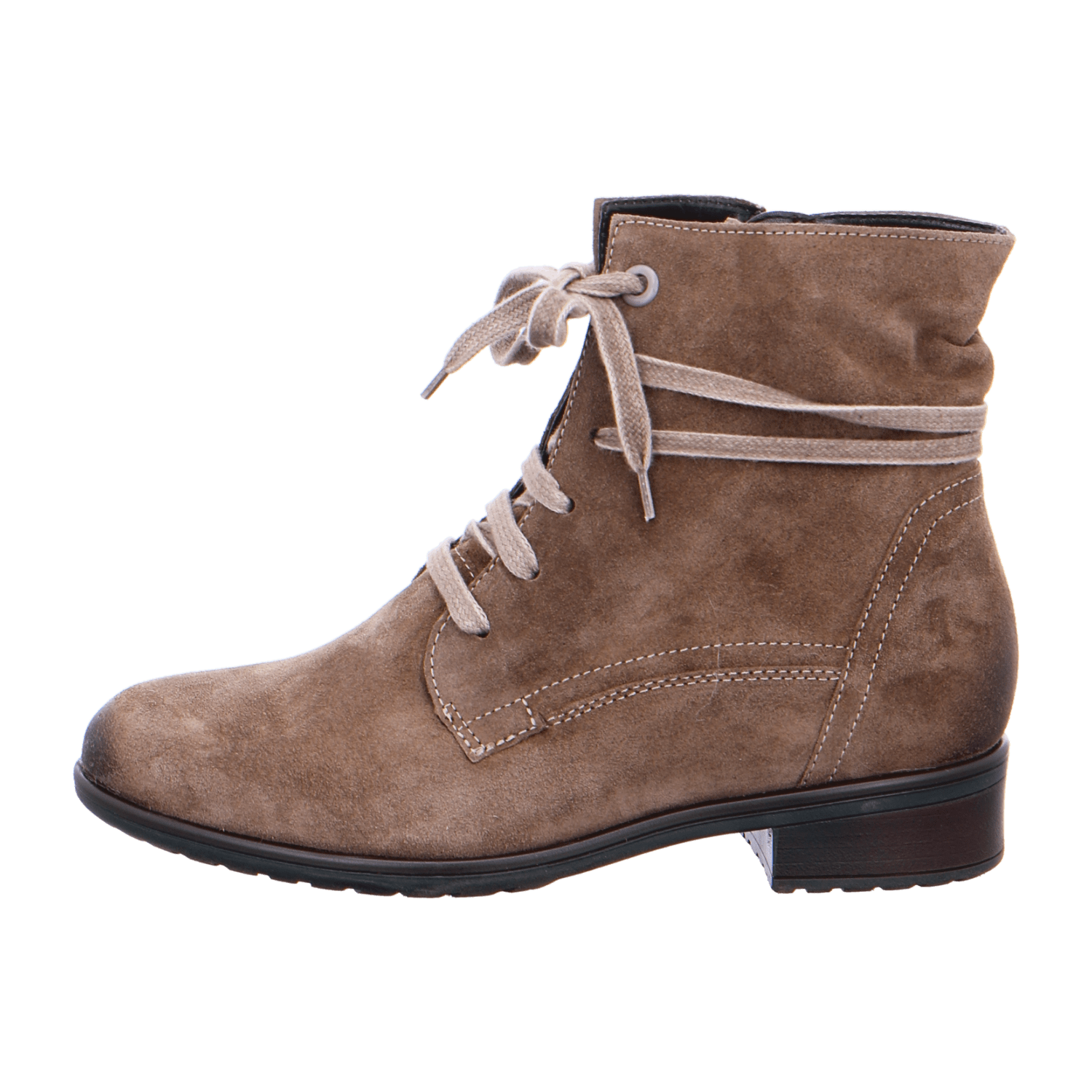 ARA LIVERPOOL Women's Desert Boots in Brown Suede with Side Zipper and Round Toe - Bartel-Shop