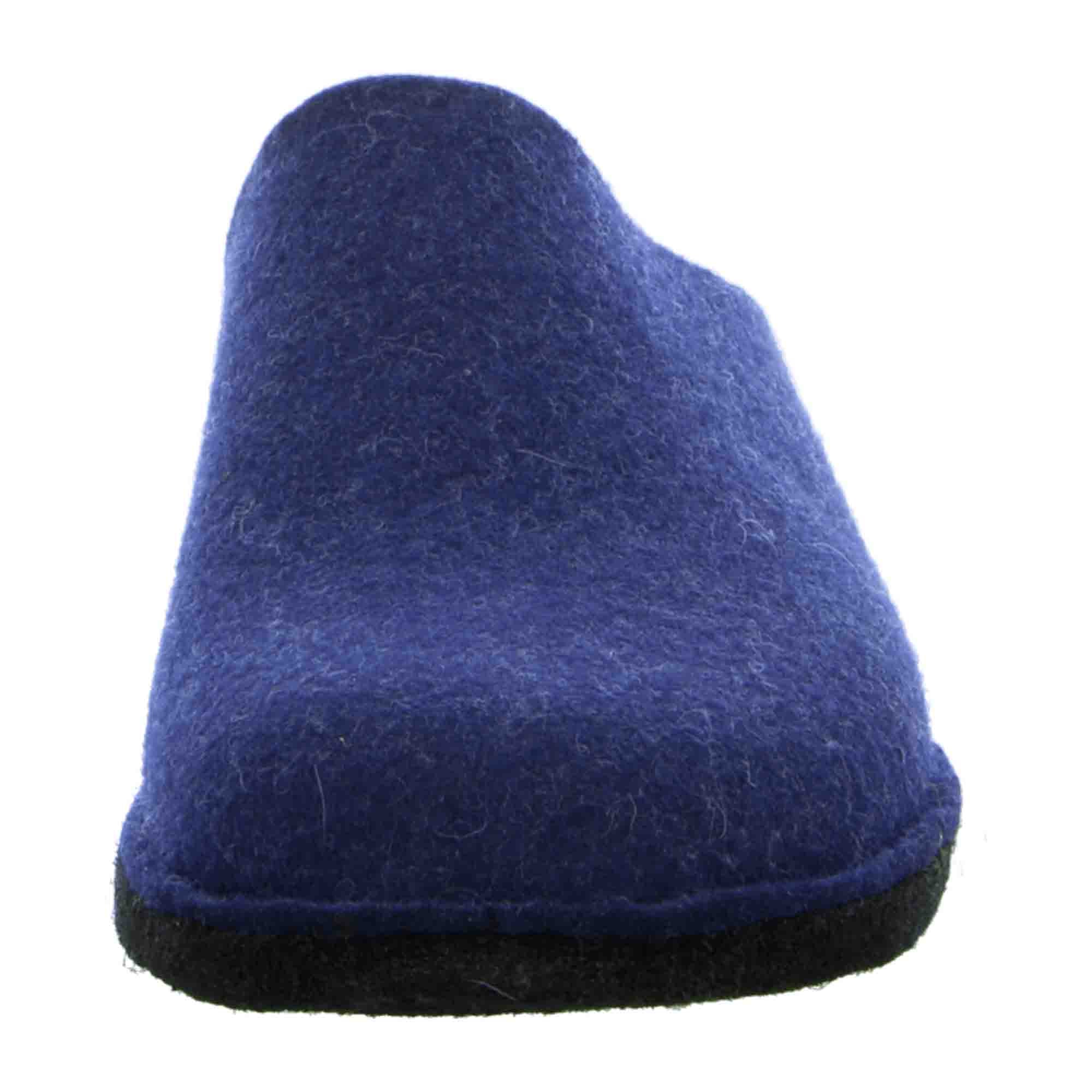 Haflinger Flair Soft Men's Slippers, Soft Wool, Durable - Blue