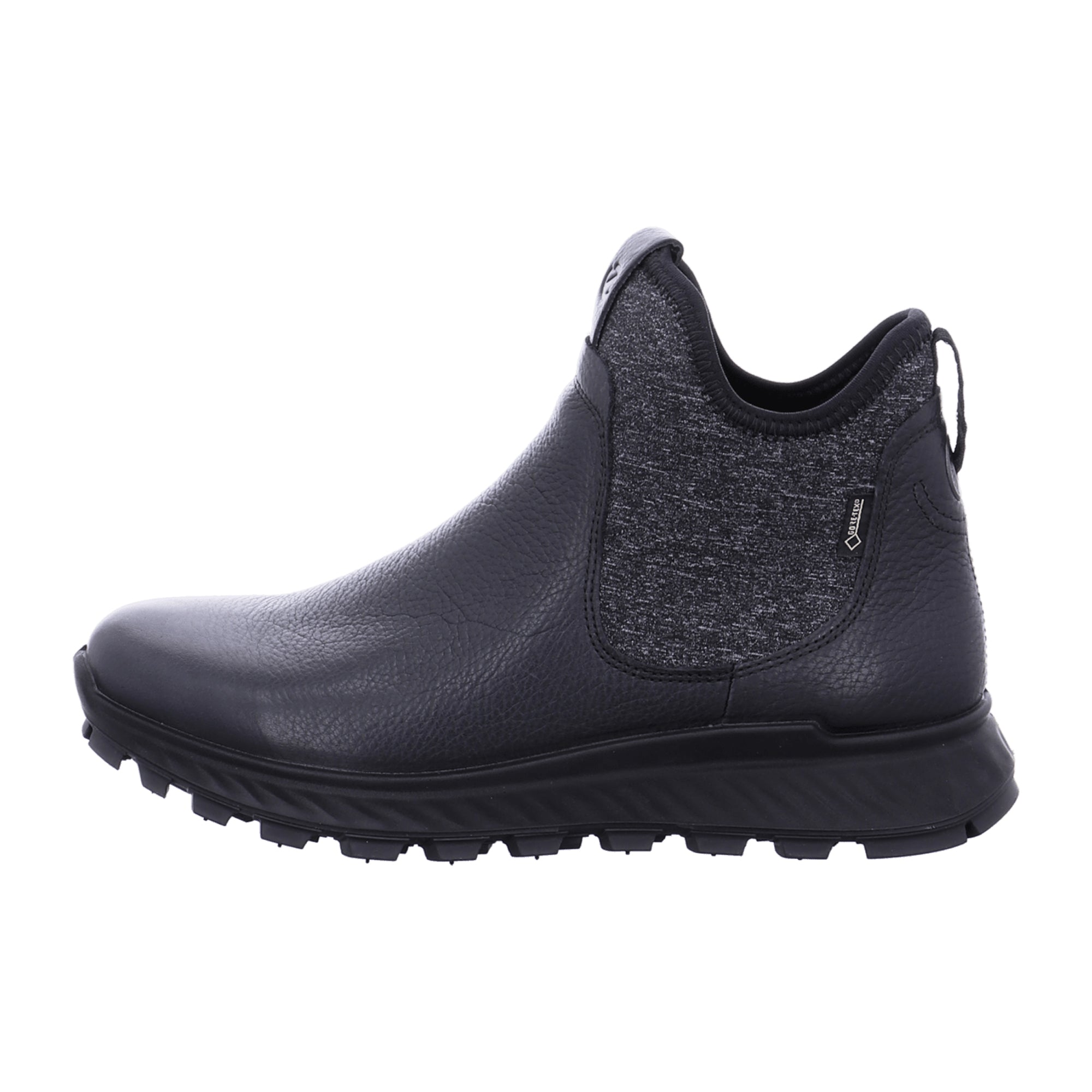 ECCO EXOSTRIKE Women’s Ankle Boot with Zip - Waterproof, Breathable Gore-Tex, Black Leather