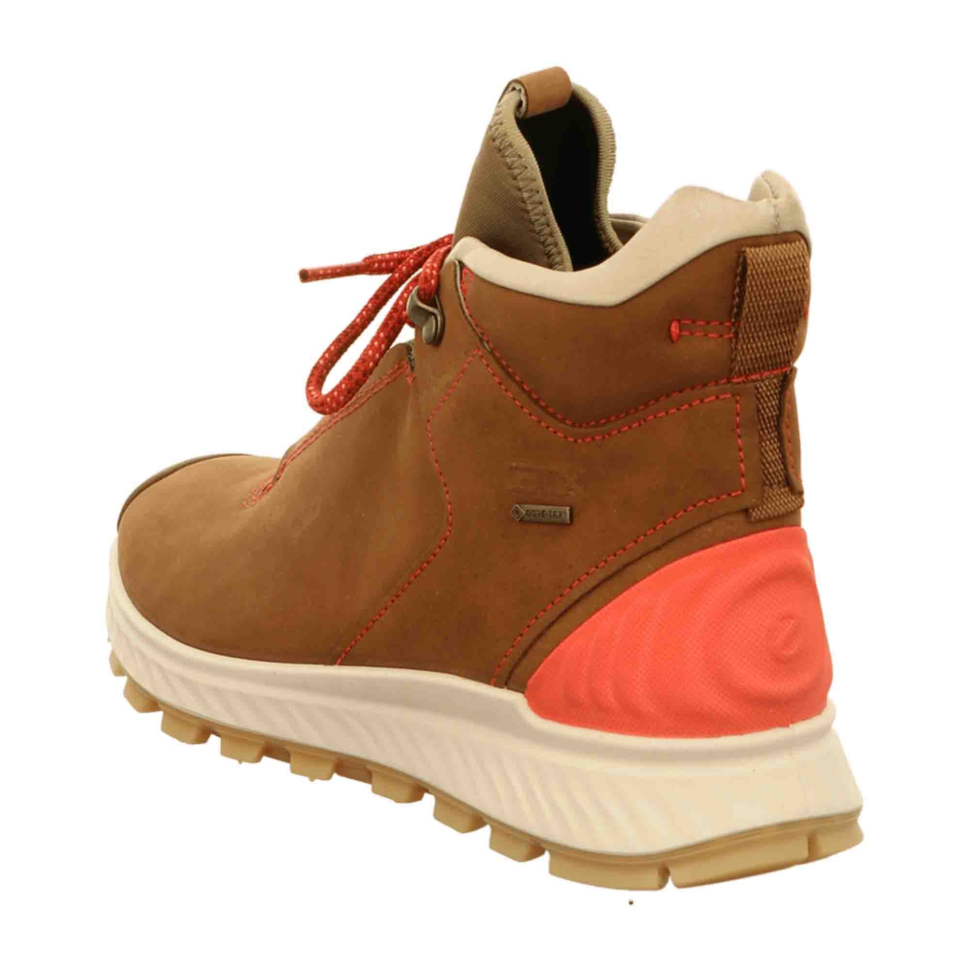 ECCO EXOSTRIKE Women's Lace-Up Ankle Boots in Brown Yak Leather with Gore-Tex