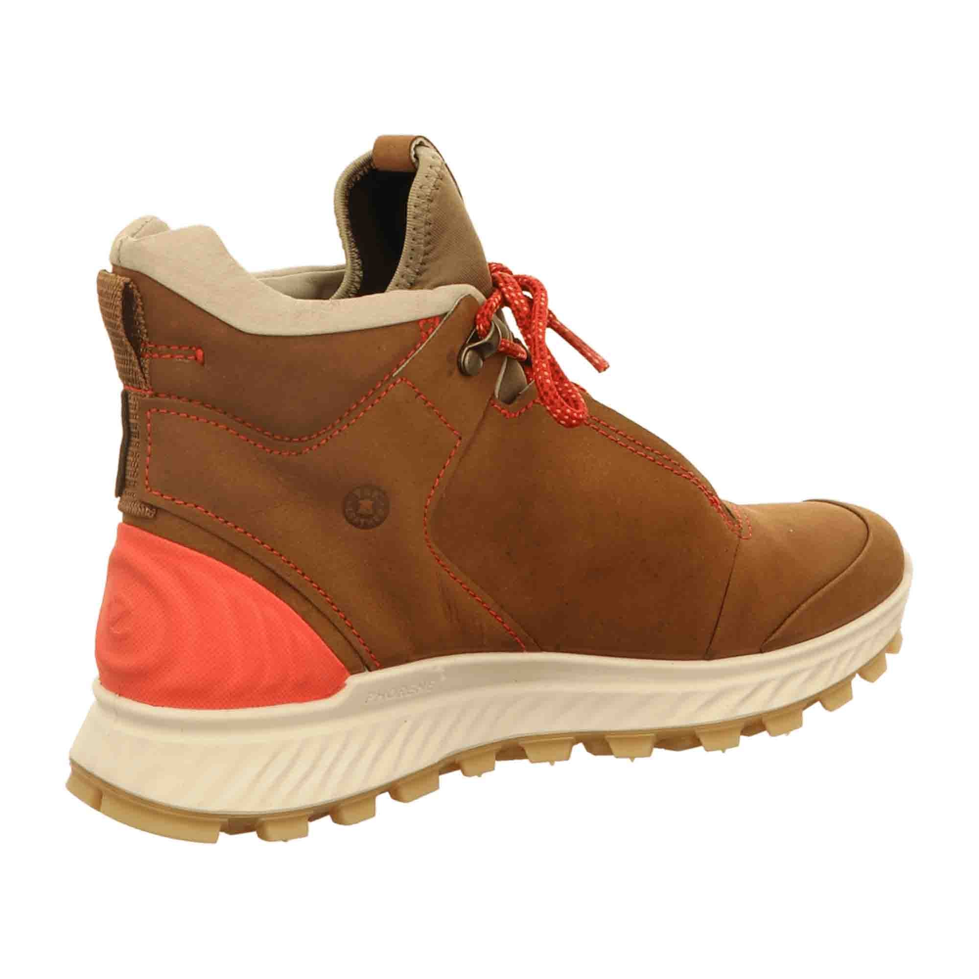 ECCO EXOSTRIKE Women's Lace-Up Ankle Boots in Brown Yak Leather with Gore-Tex