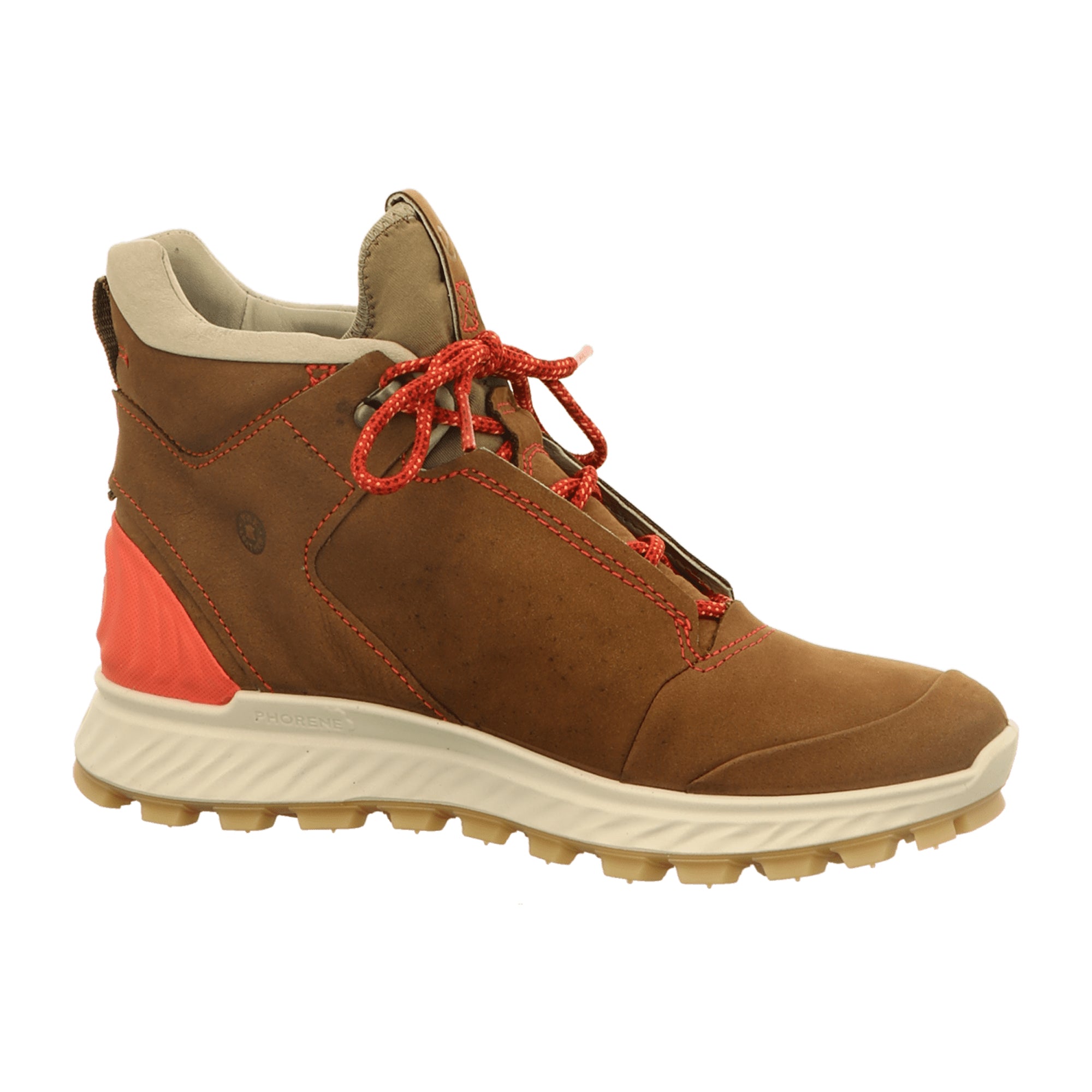 ECCO EXOSTRIKE Women's Lace-Up Ankle Boots in Brown Yak Leather with Gore-Tex