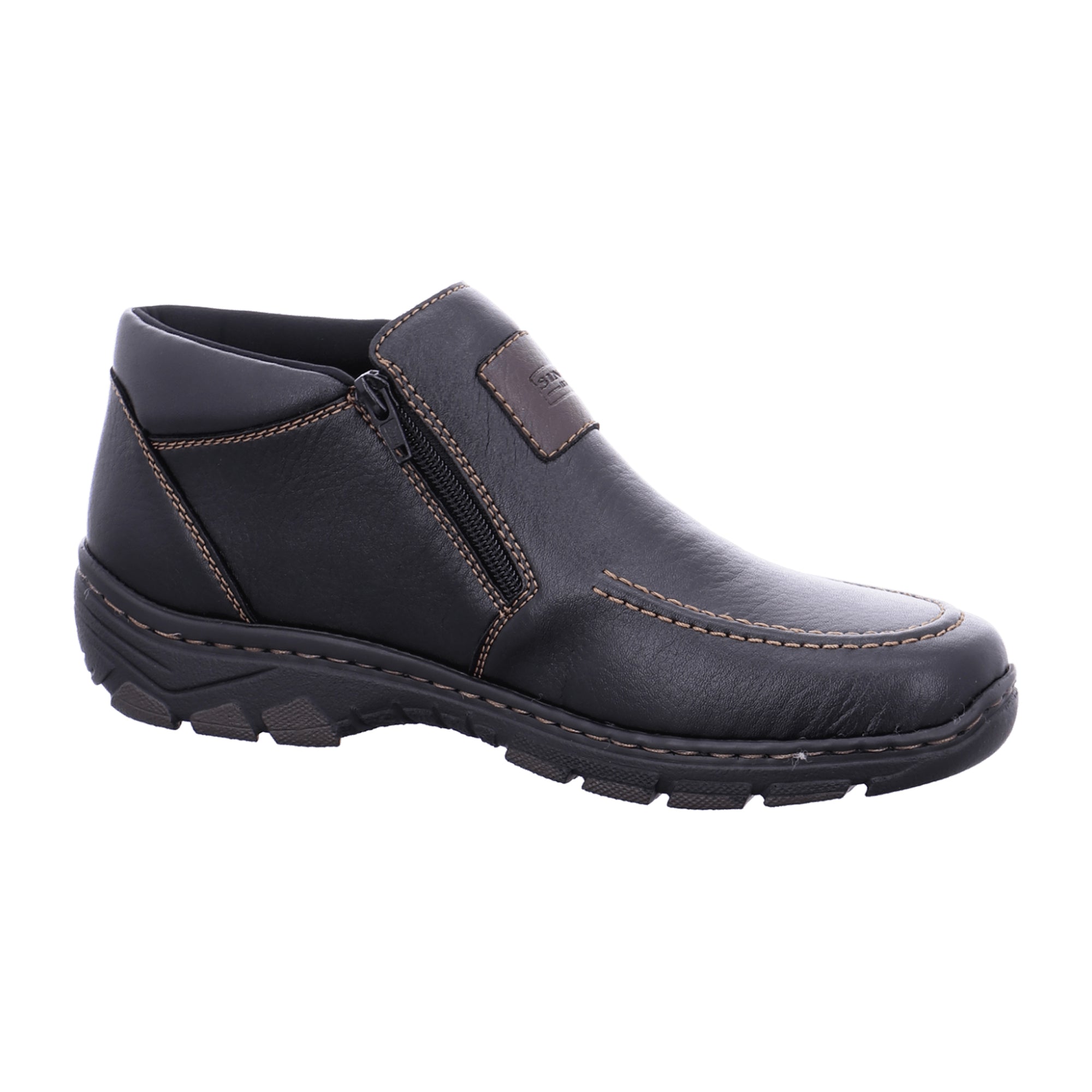 Rieker Black Winter Ankle Boots with Warm Lining and Dual Zippers - Bartel-Shop