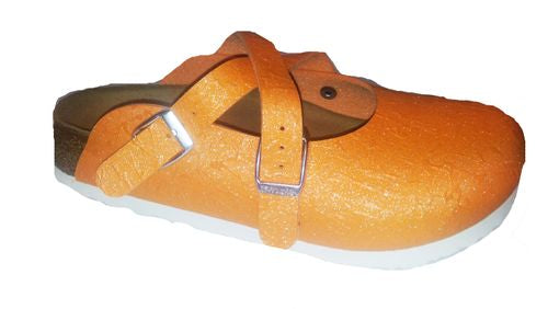 Birkis Clog Dorian glitter crinkle orange - Bartel-Shop
