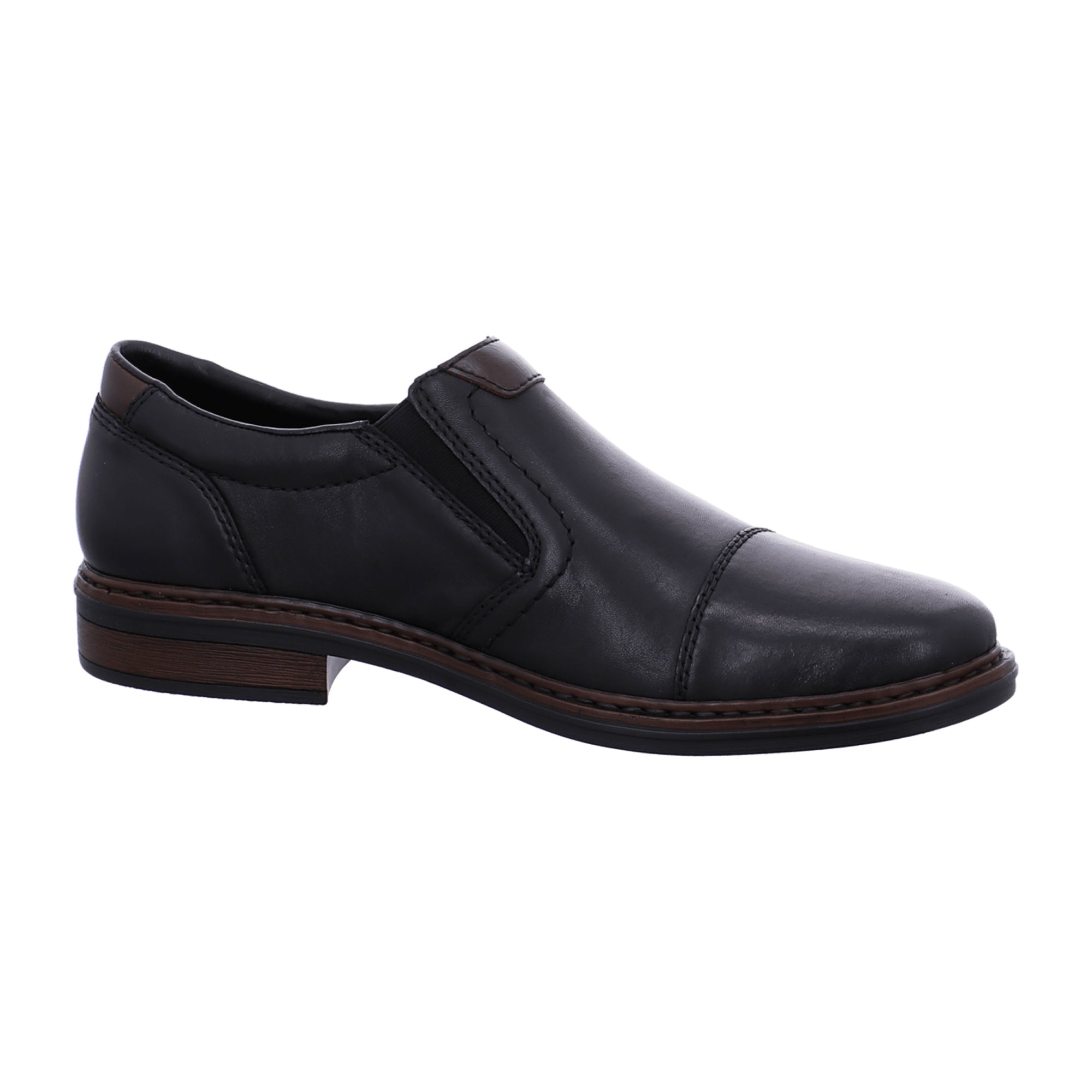 Rieker Black Leather Slip-On Shoes Comfortable Wide Fit Fast Shipping Available - Bartel-Shop