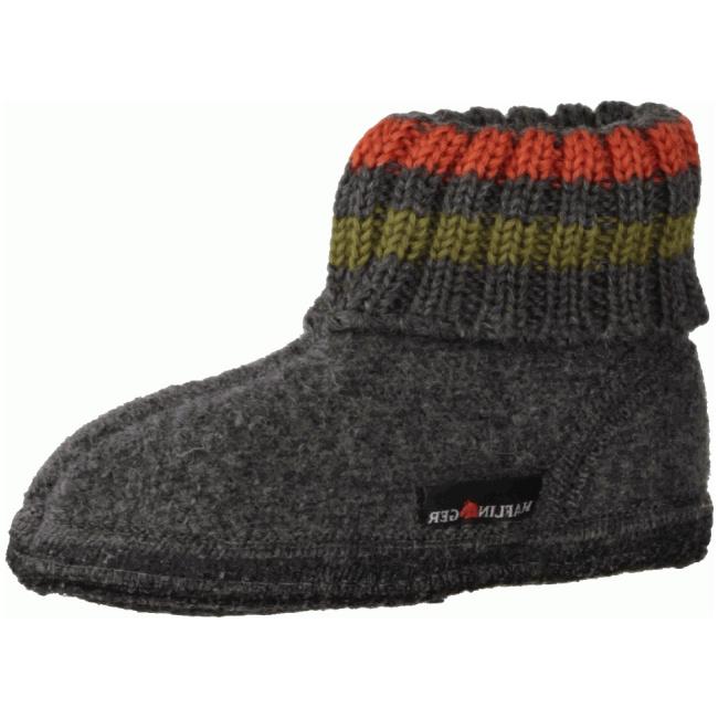 Haflinger Slippers gray male Sandals Clogs Wool - Bartel-Shop