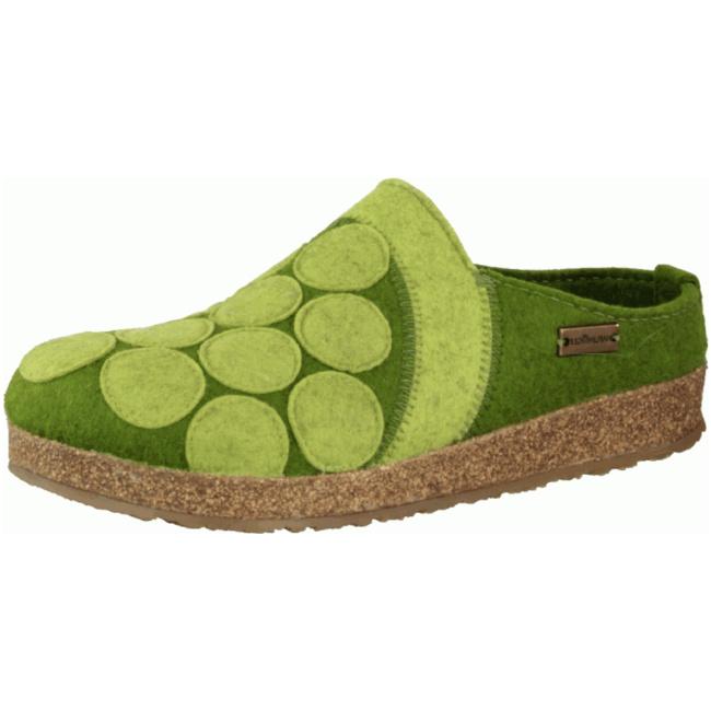 Haflinger Slippers green female Sandals Clogs - Bartel-Shop