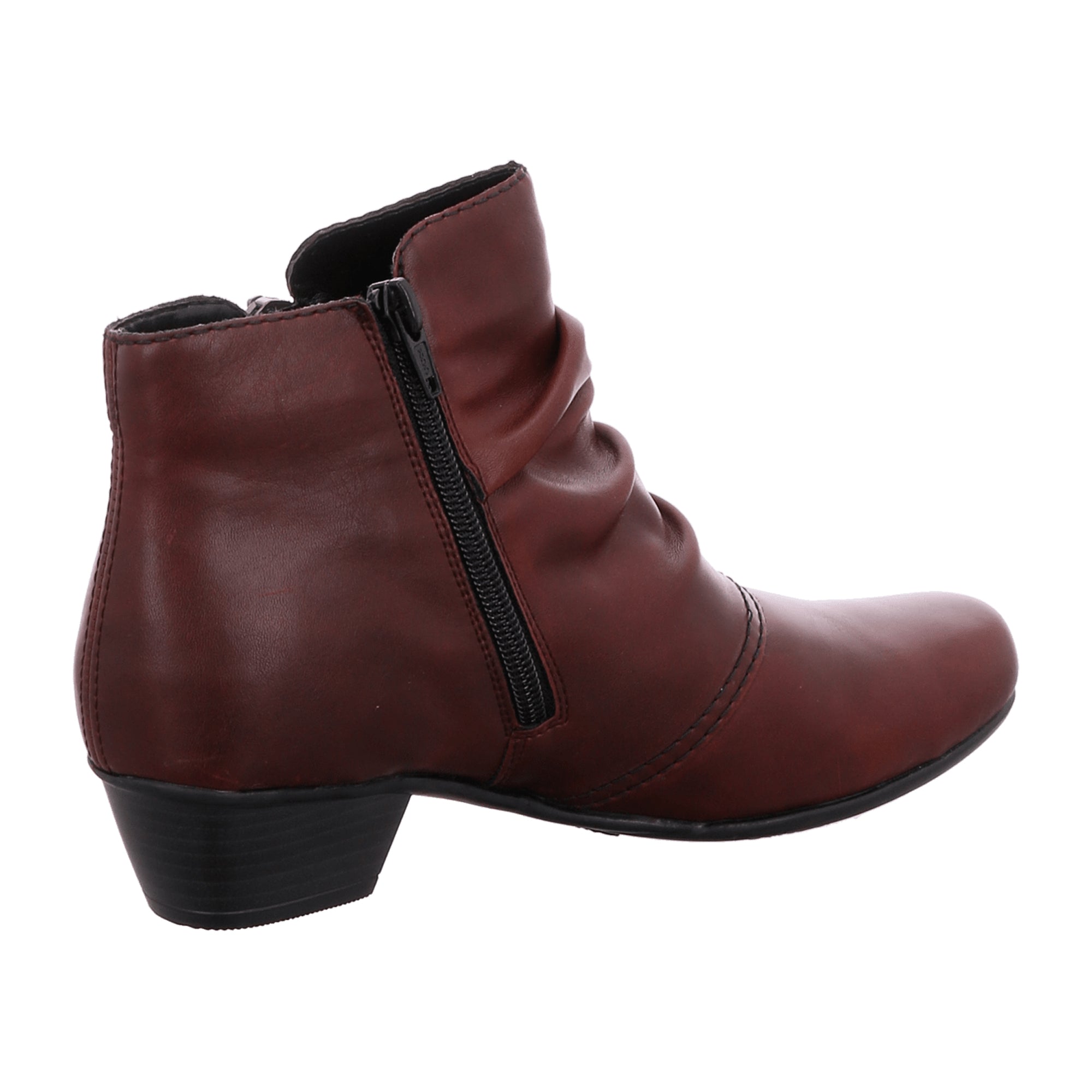 Rieker Women's Red Ankle Boots with Warm Lining and Zip Closure