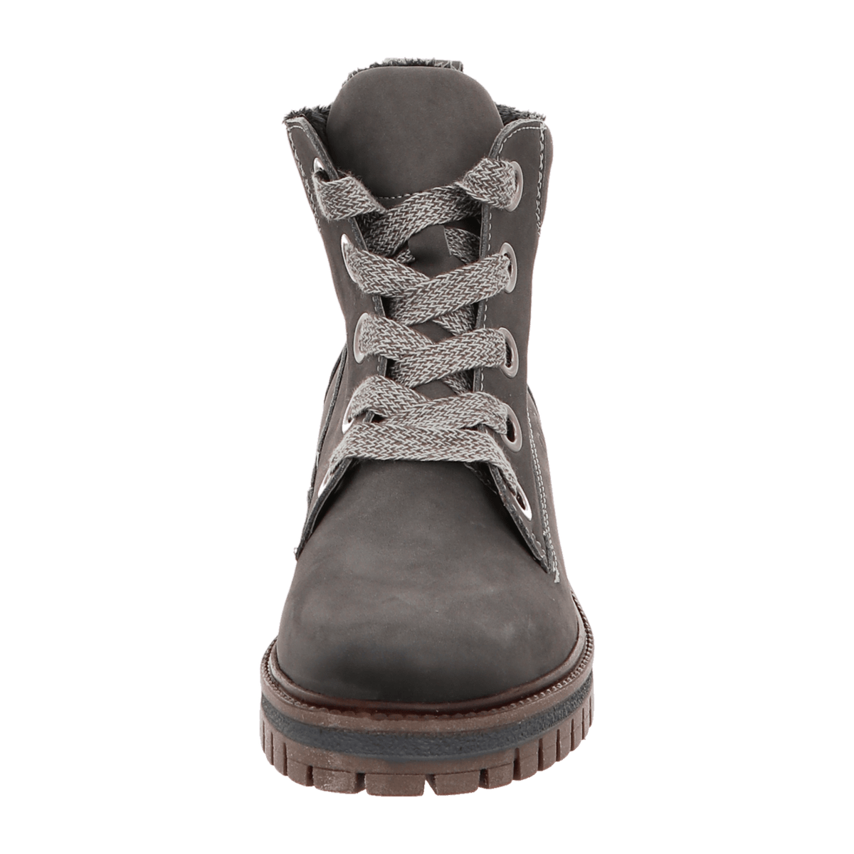 ARA JACKSON Women's Gray Smooth Leather Lace-Up Shoes with Round Toe - Bartel-Shop