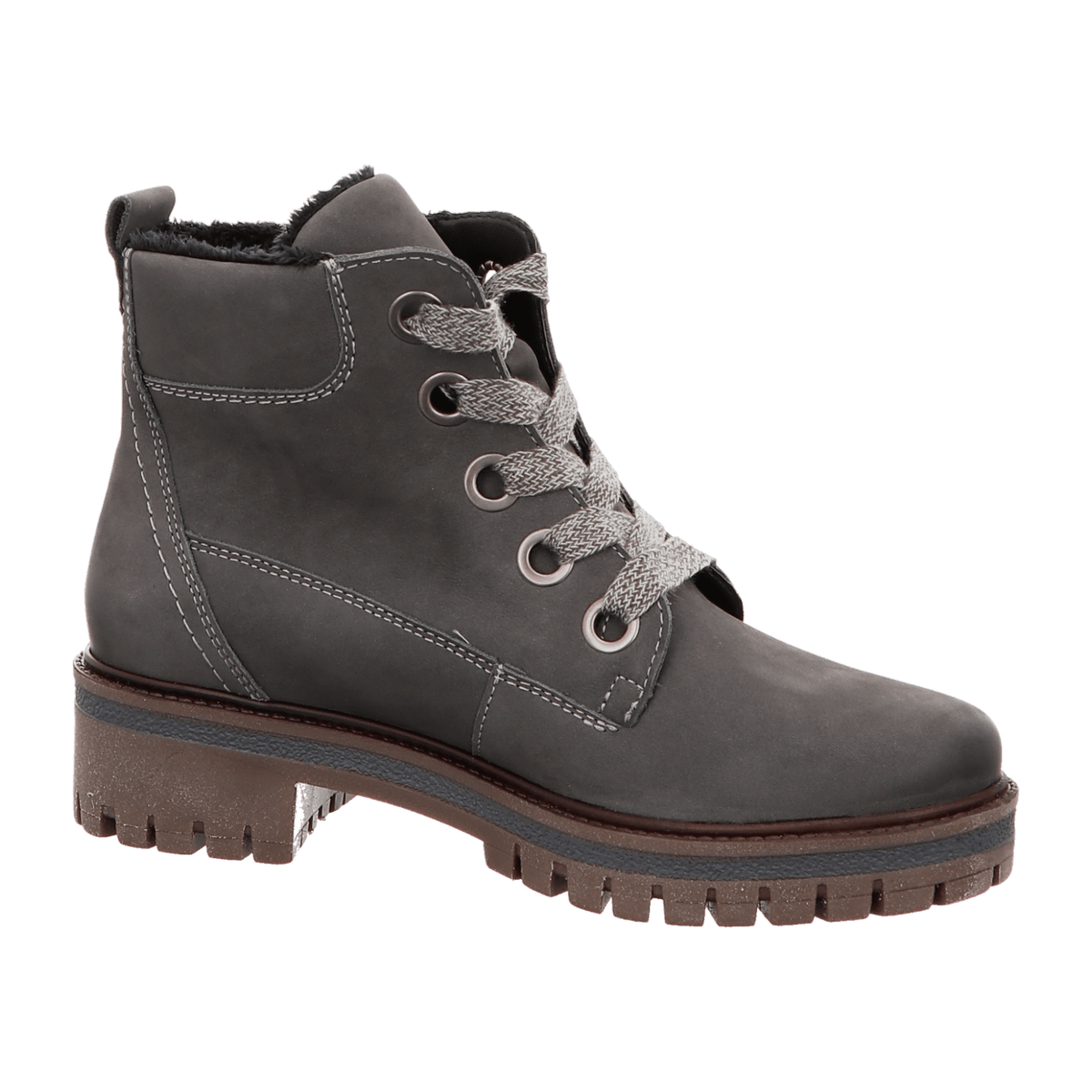 ARA JACKSON Women's Gray Smooth Leather Lace-Up Shoes with Round Toe - Bartel-Shop