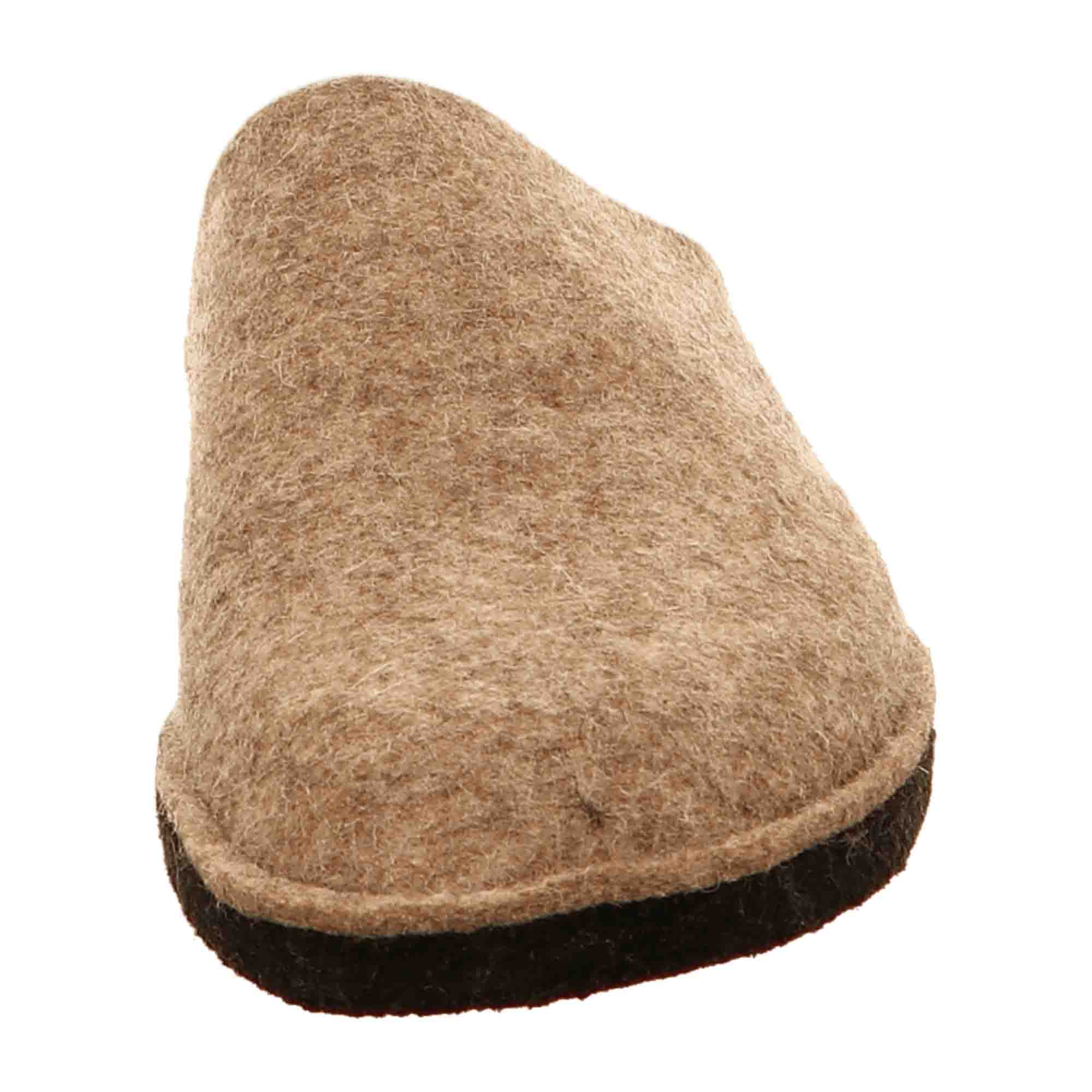 Haflinger Flair Soft Men's Slippers - Durable Brown Wool, Comfort Fit