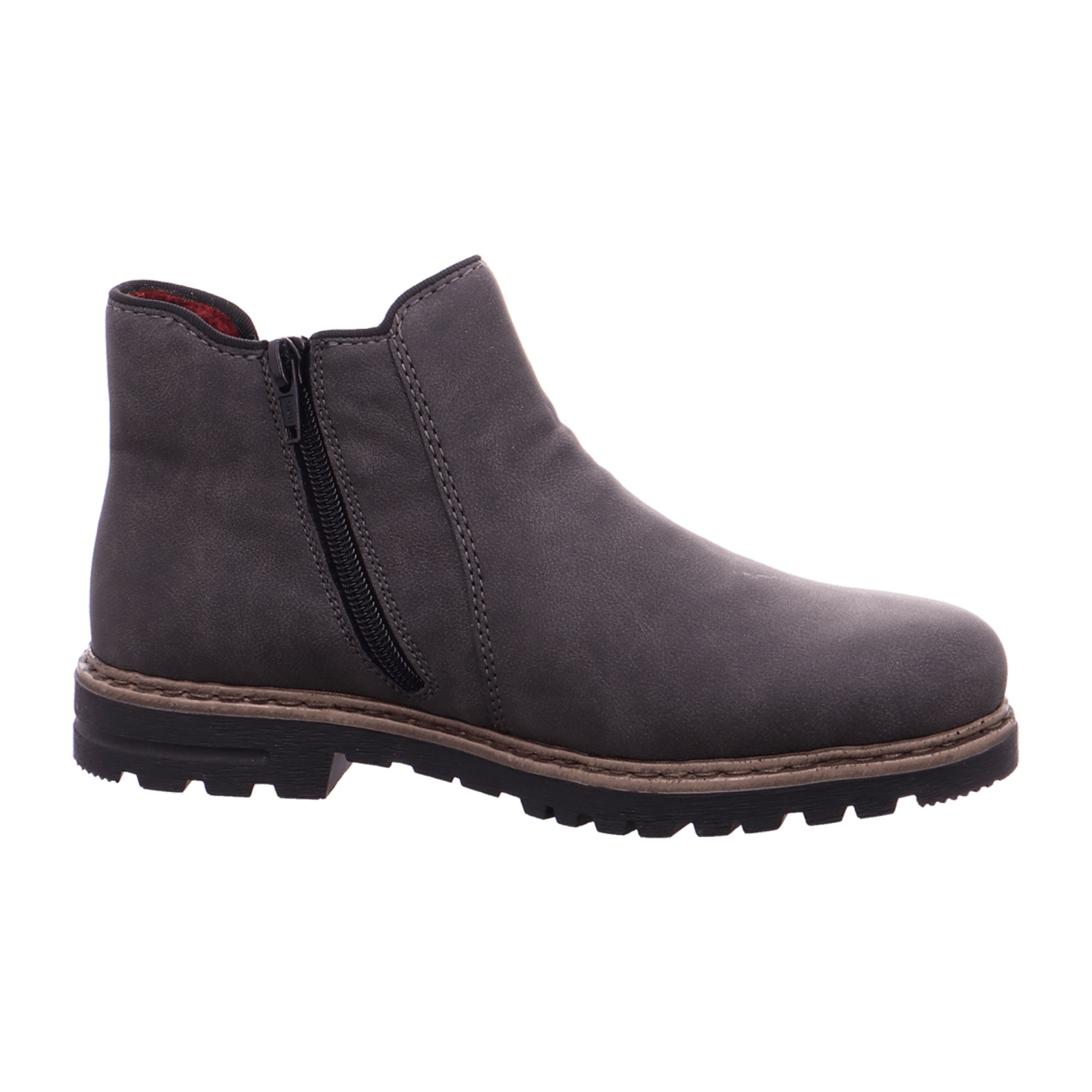 Rieker Women's Chelsea Boots Gray Block Heel Synthetic Fall Winter Ankle Boot