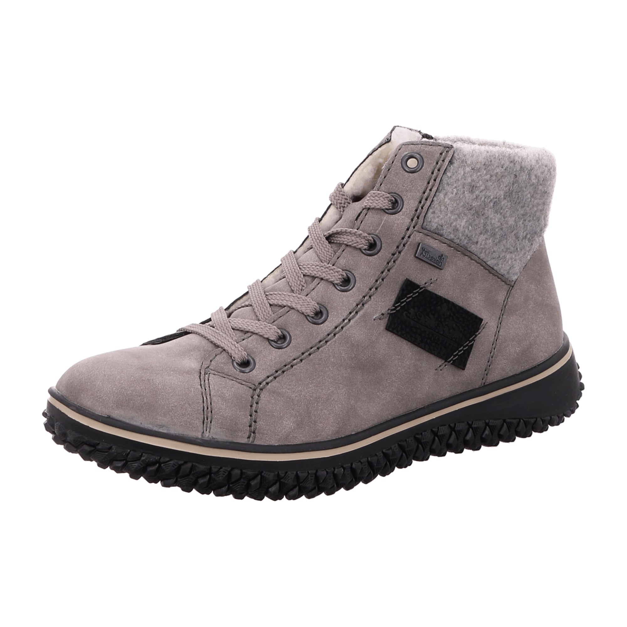 Rieker Z4230-40 Women's Gray Lace-Up Boots Warm Lined Synthetic Winter Shoes