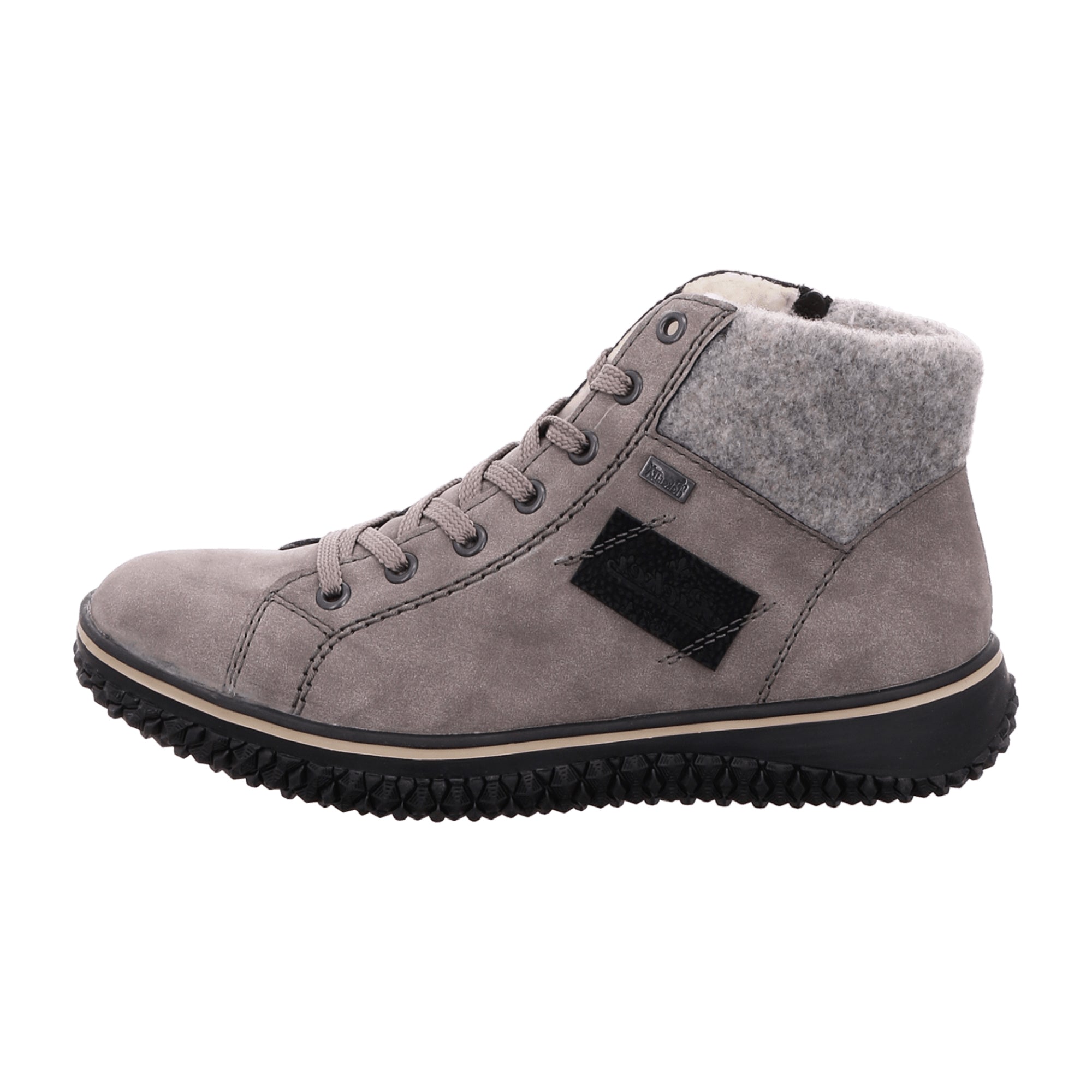 Rieker Z4230-40 Women's Gray Lace-Up Boots Warm Lined Synthetic Winter Shoes