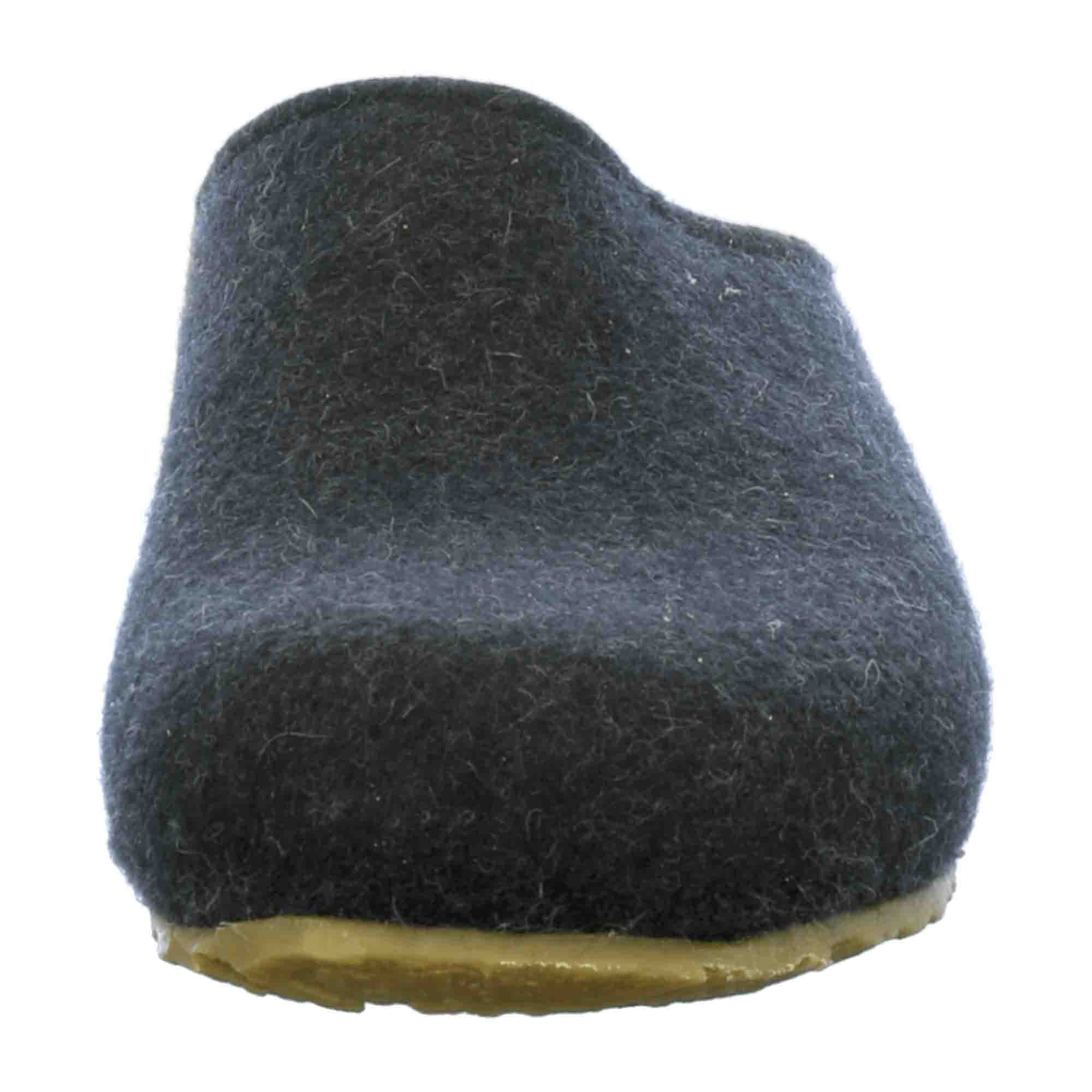 Haflinger Men's Slippers - Stylish & Durable Gray Wool Comfort