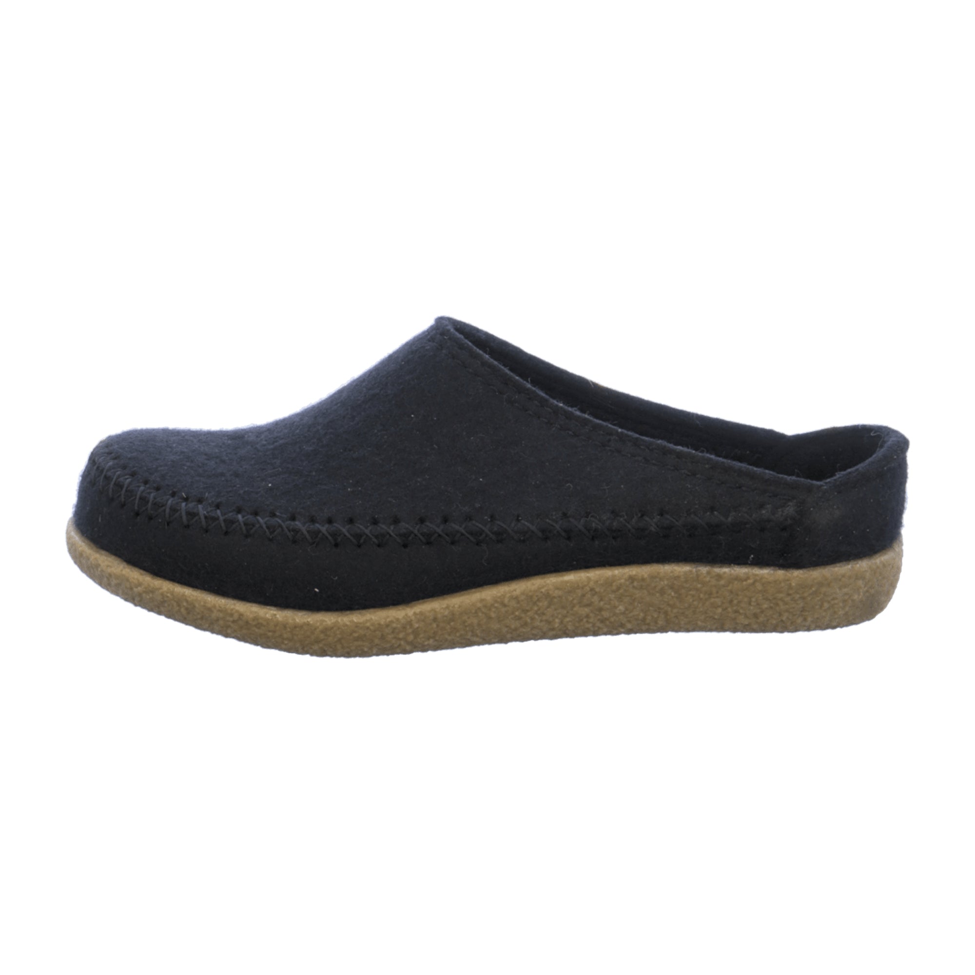 Men's Haflinger Black Wool Slippers - Stylish & Durable